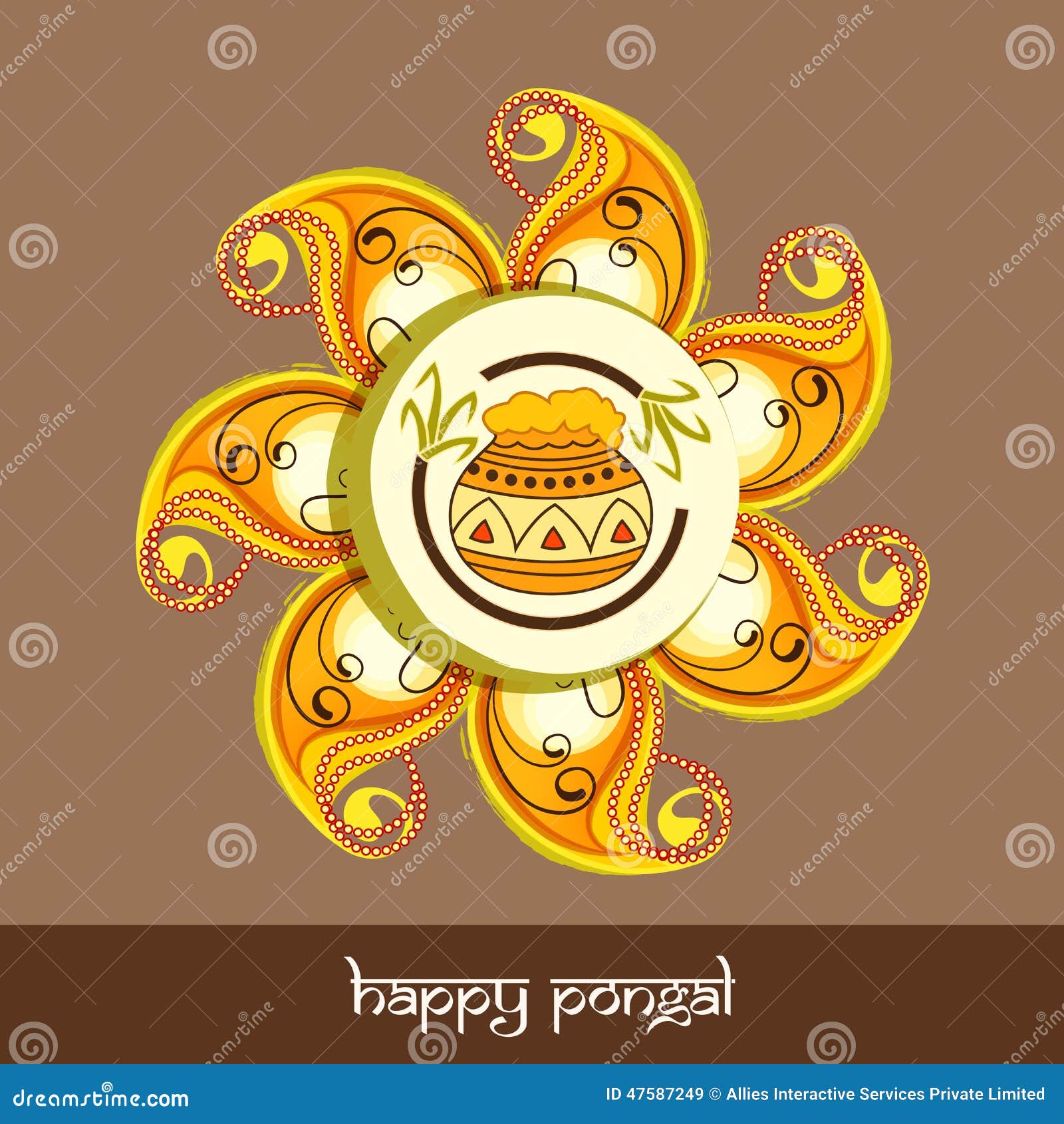 Beautiful Rangoli for Happy Pongal Festival Celebrations. Stock ...