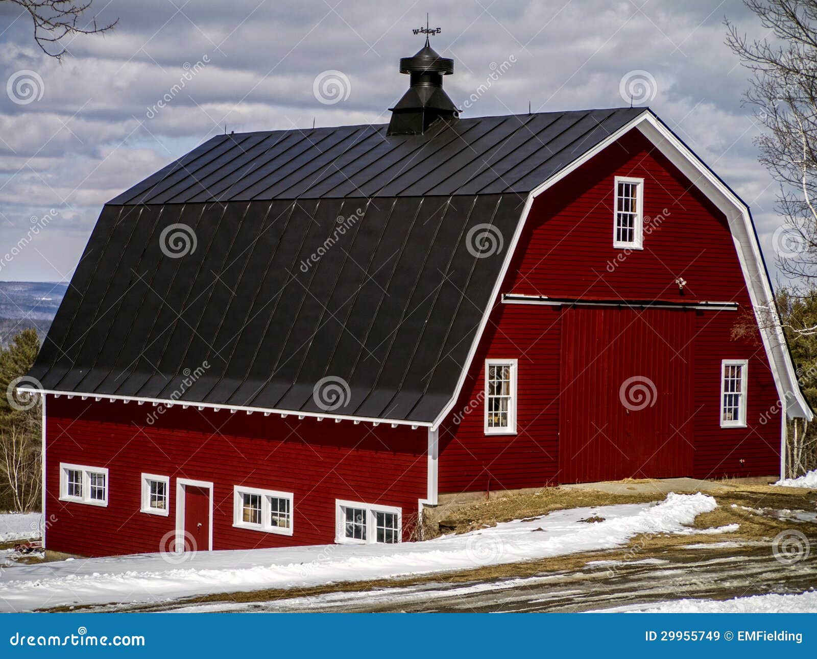 Red Barn Agricultural Building Stock Image Image of farm, hampshire