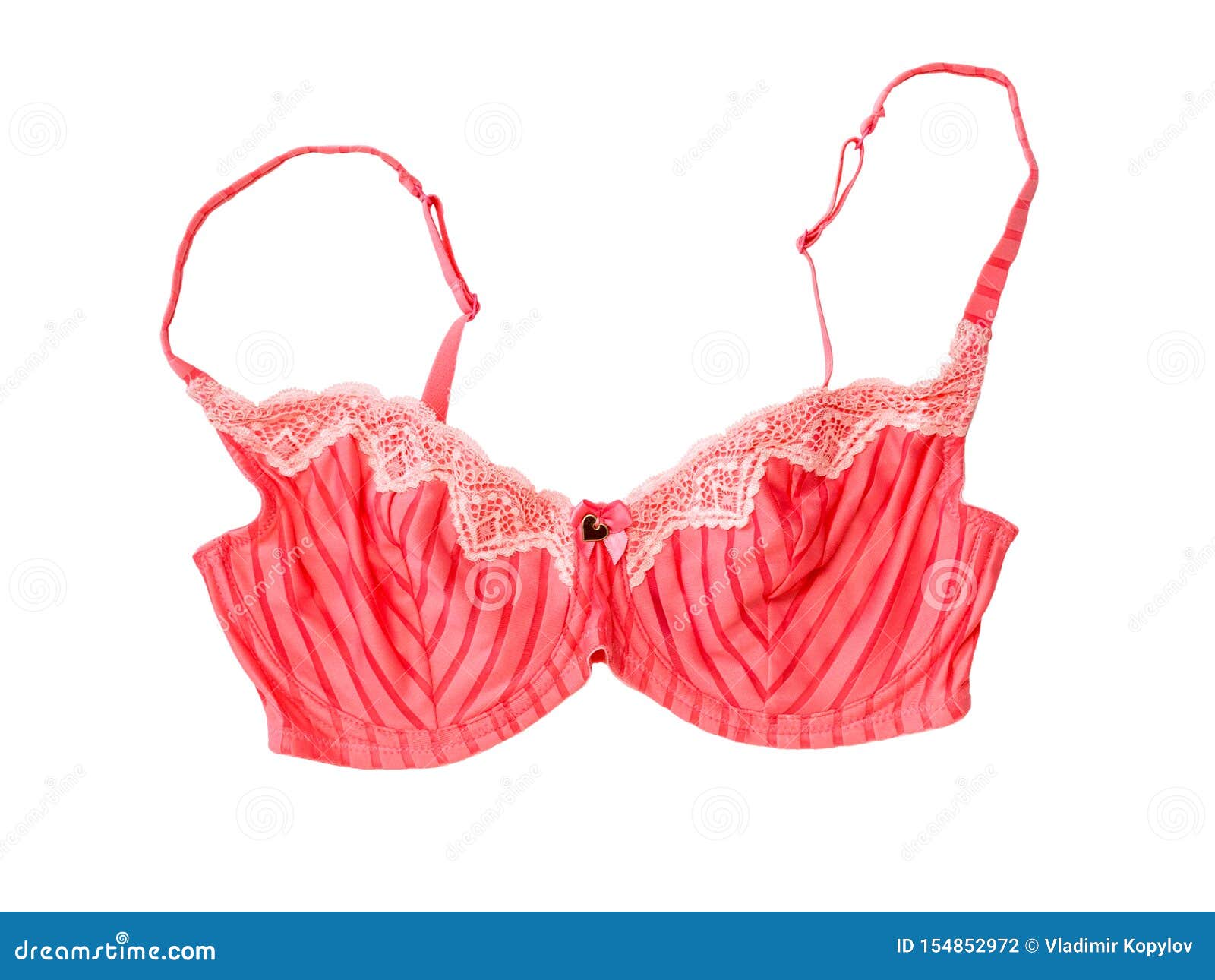 Beautiful Red Bra Isolated On A White Background. Stock Photo - Image ...