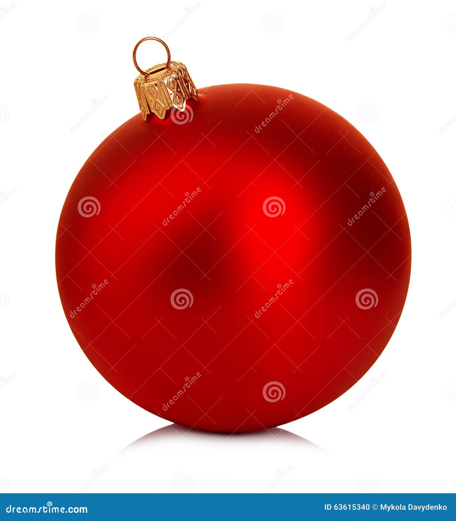 Beautiful Red Christmas Ball on a White Background. Stock Photo Image of balls, decoration