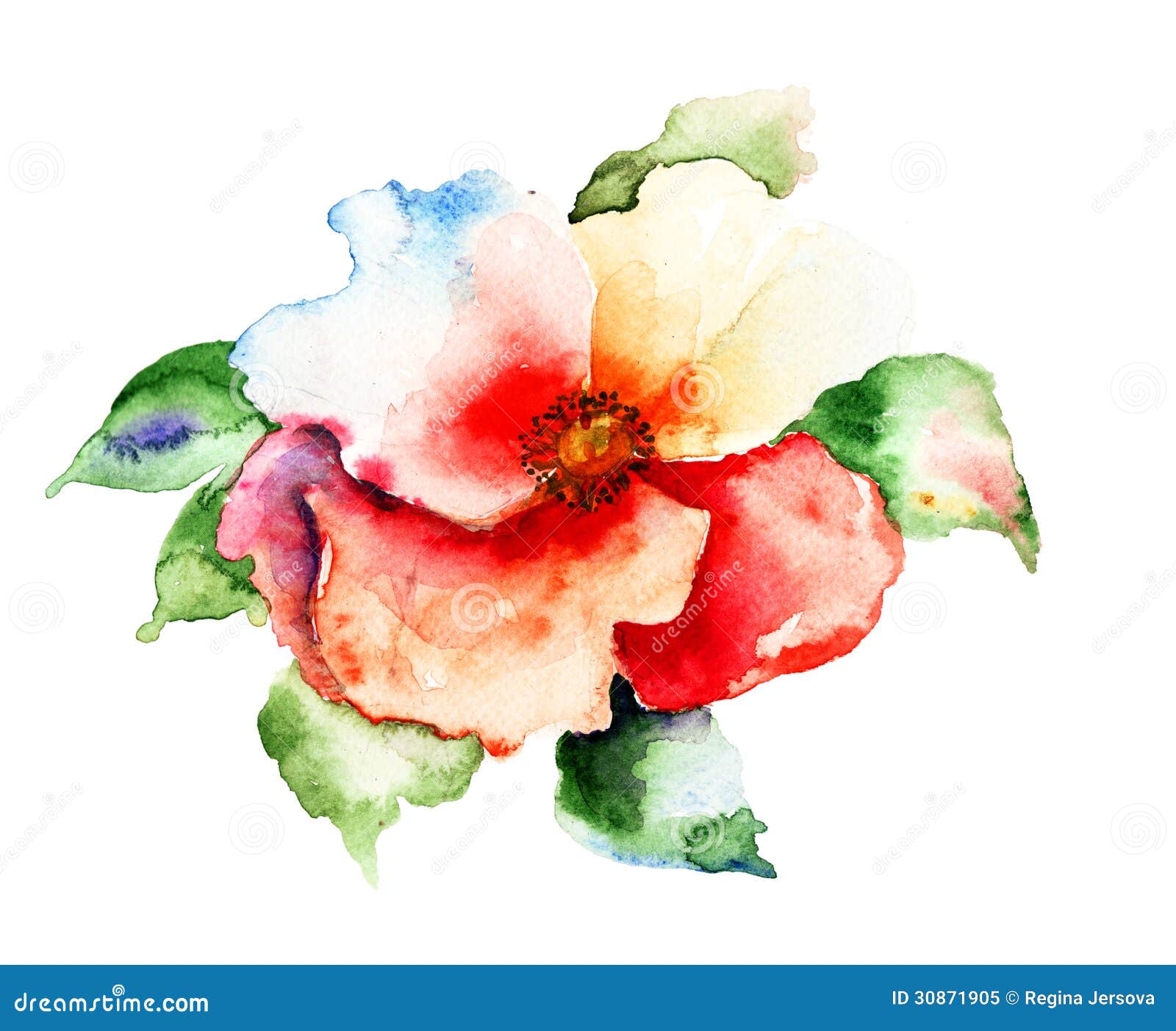 Beautiful Red flower stock illustration. Illustration of flower - 30871905