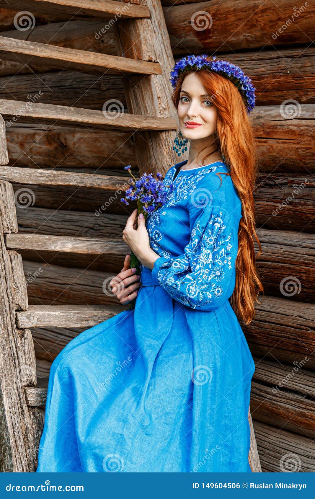 blue colour dress girl