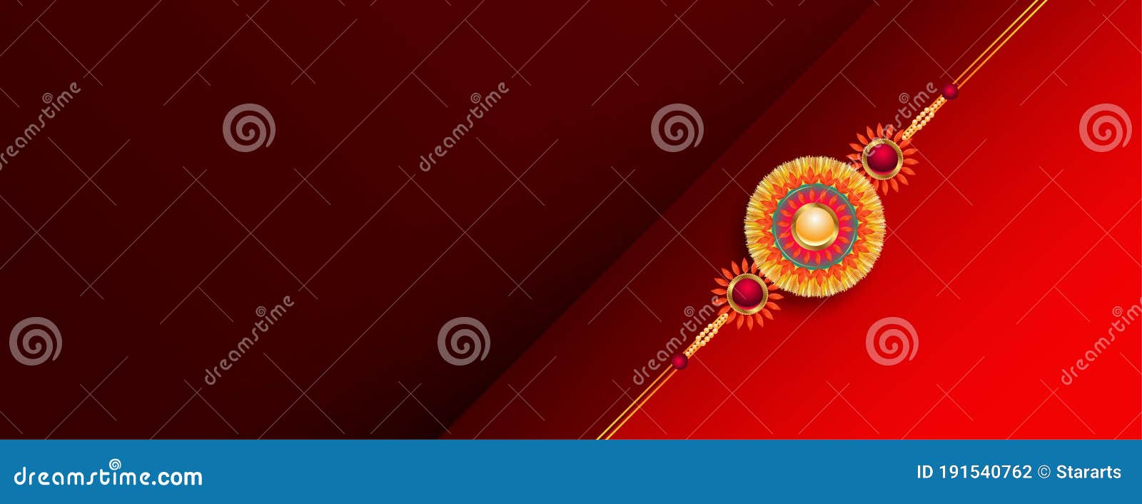 Beautiful Red Raksha Bandhan Banner with Golden Rakhi Design Stock ...