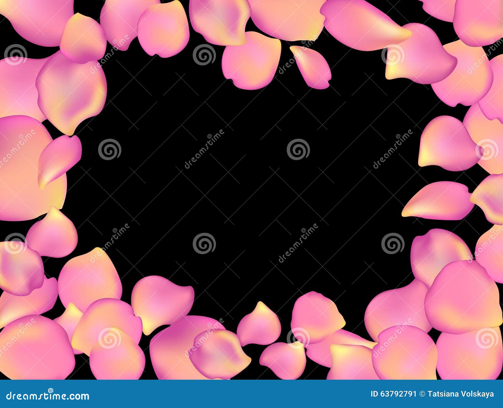 Beautiful Red Rose Petals, on Black Stock Vector Illustration of