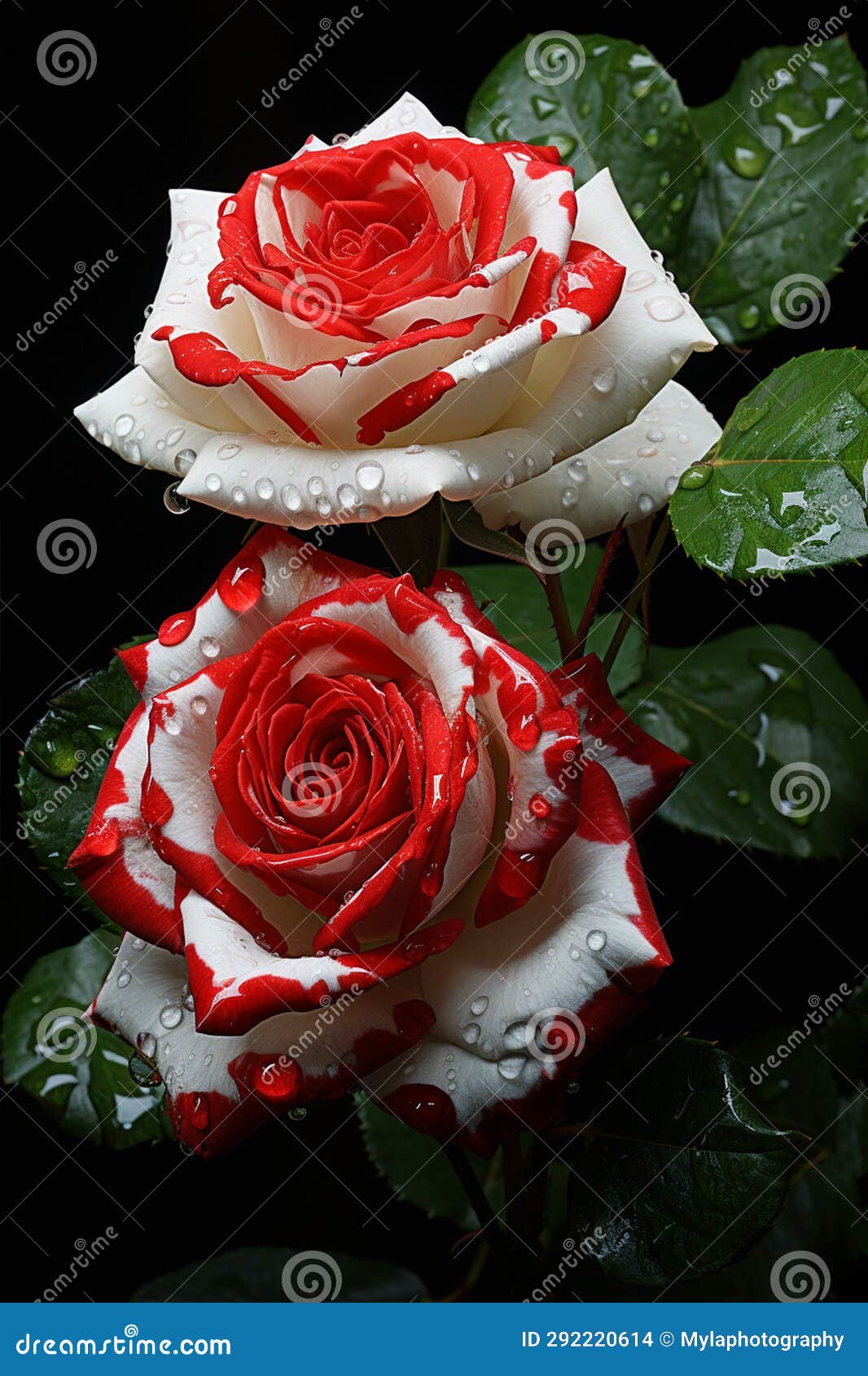 red and white striped zibra pattern rose, ai generated image
