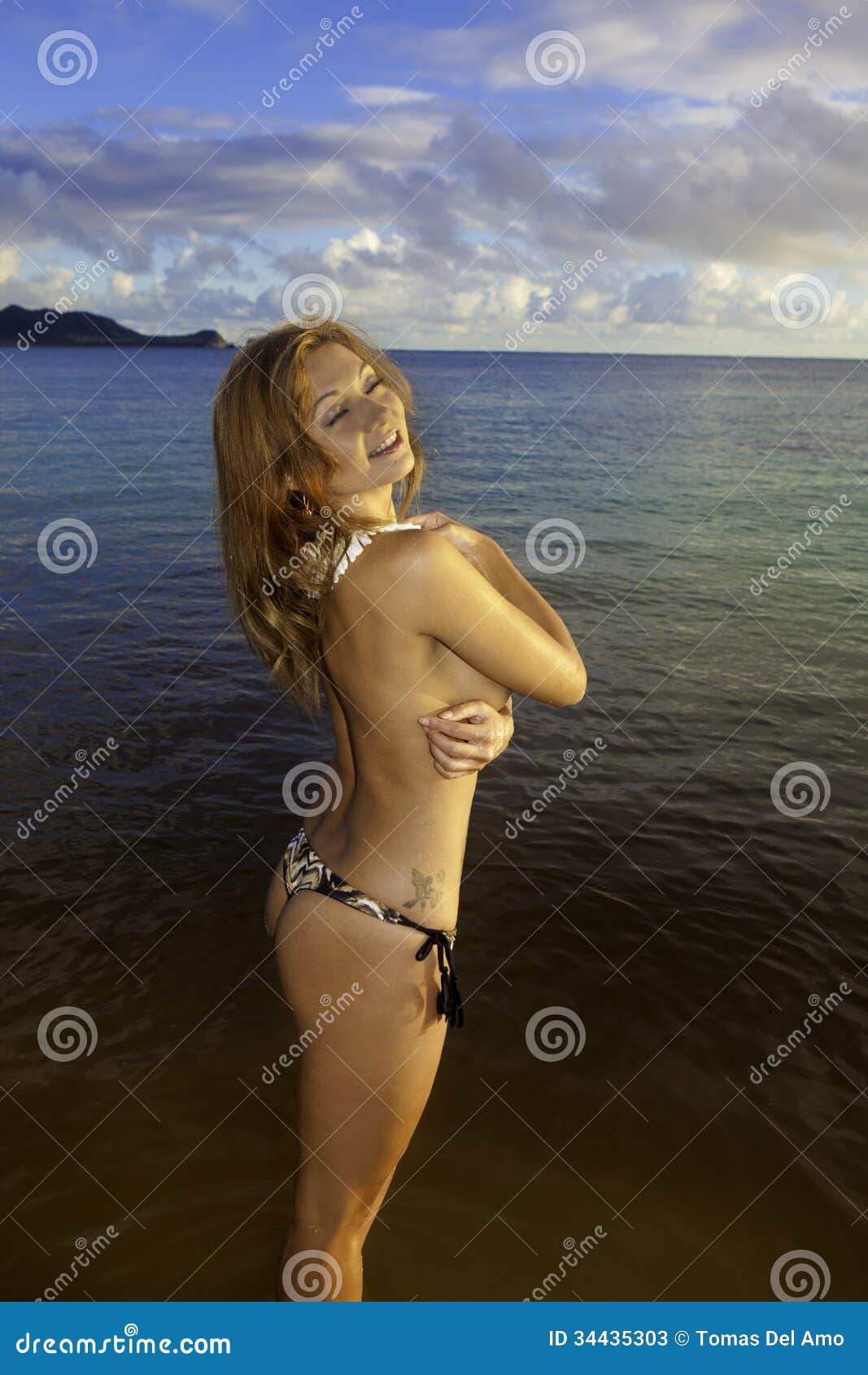 Redhead Women Topless Bikini