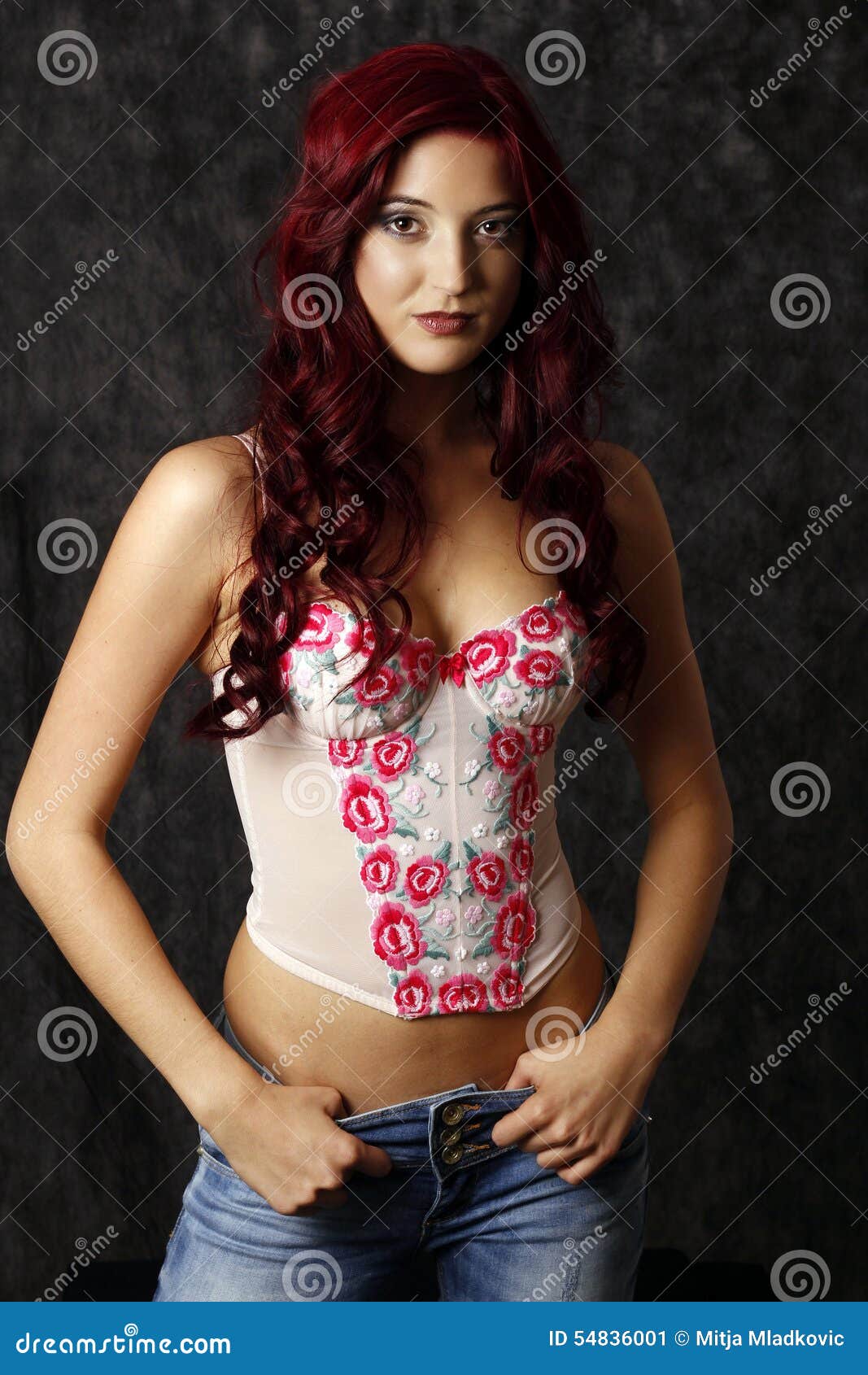 Beautiful Redhead Stock Image Image Of Corset Redhead