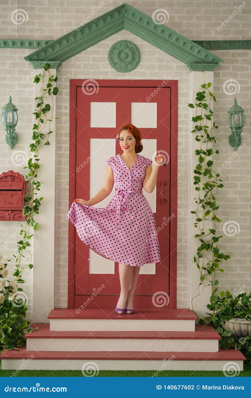 Pretty Pin Up Girl Pink Stockings Posing Stock Photos - Free & Royalty-Free  Stock Photos from Dreamstime