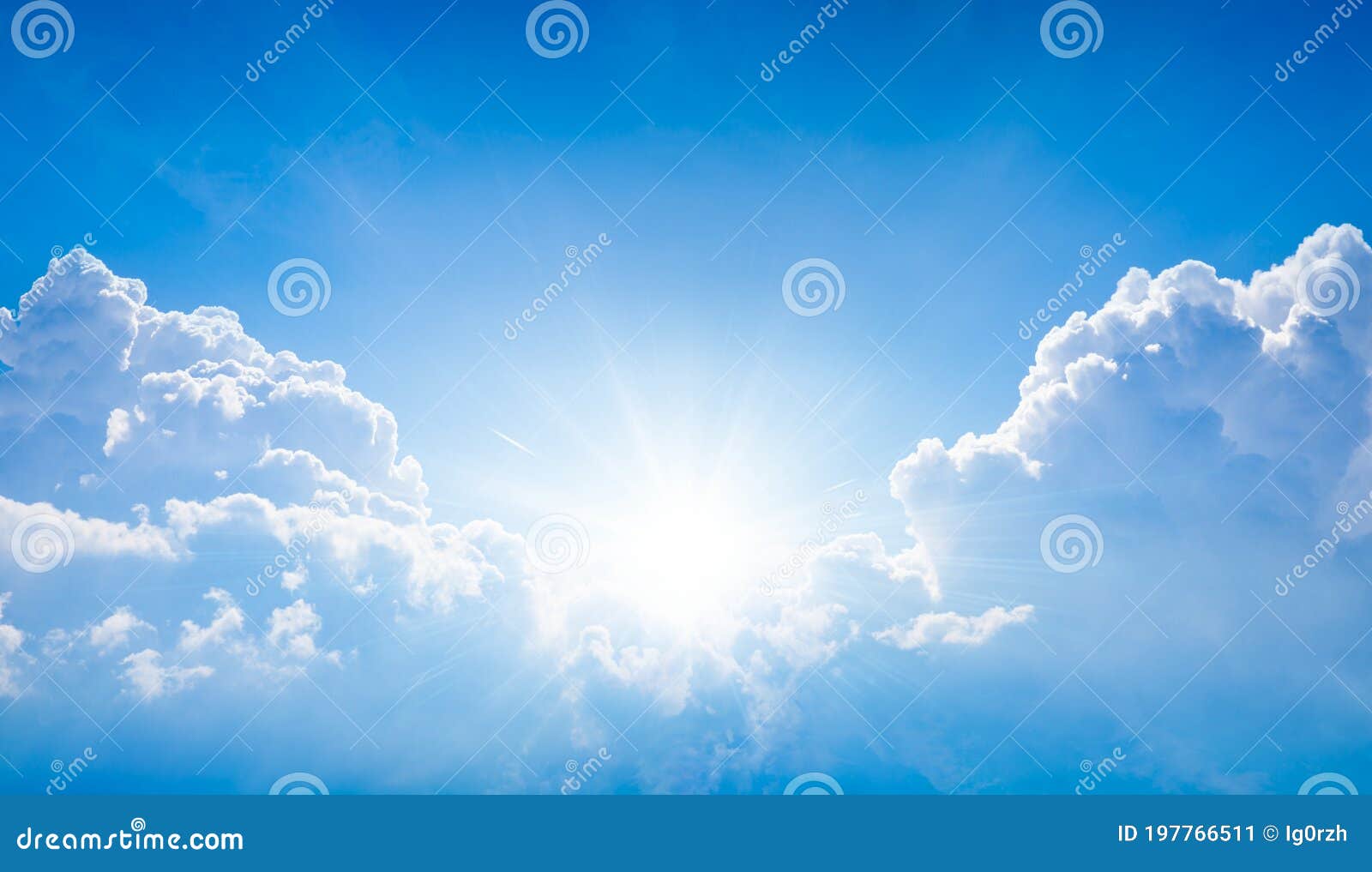 beautiful religious image - bright light from heaven, light of hope and happyness from skies