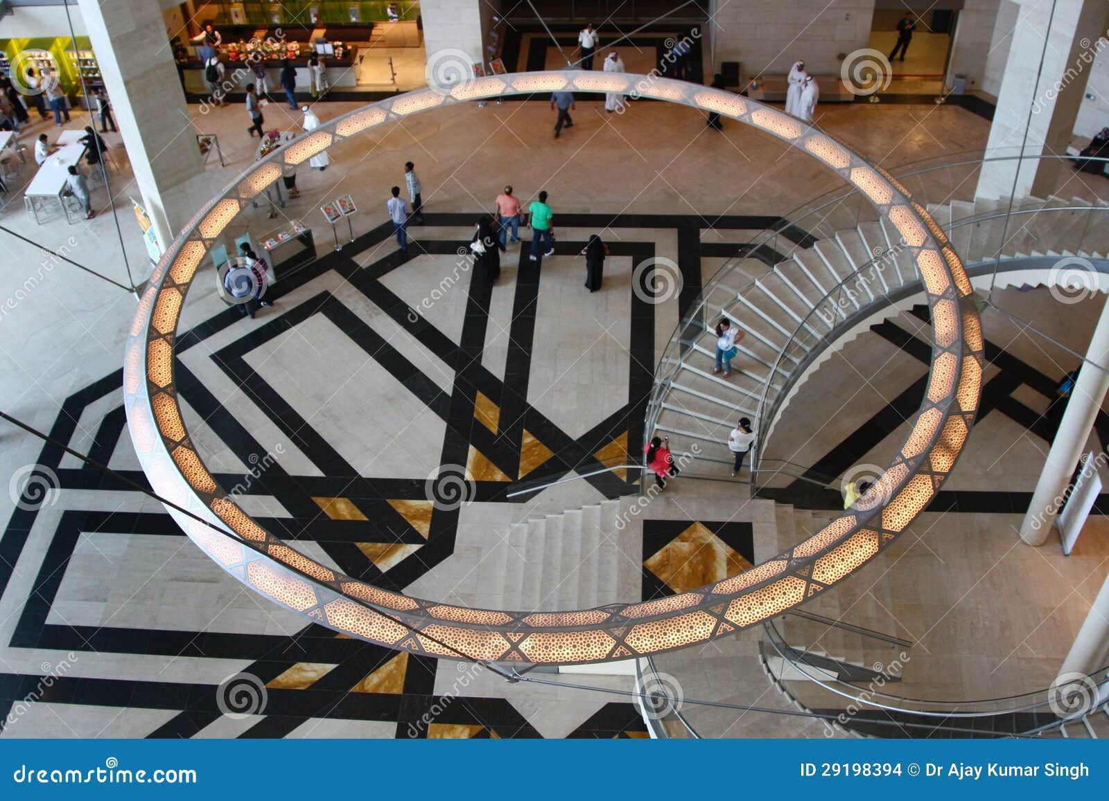Beautiful Ring Shape Lamp Inside Qatar Museum Editorial Stock Image