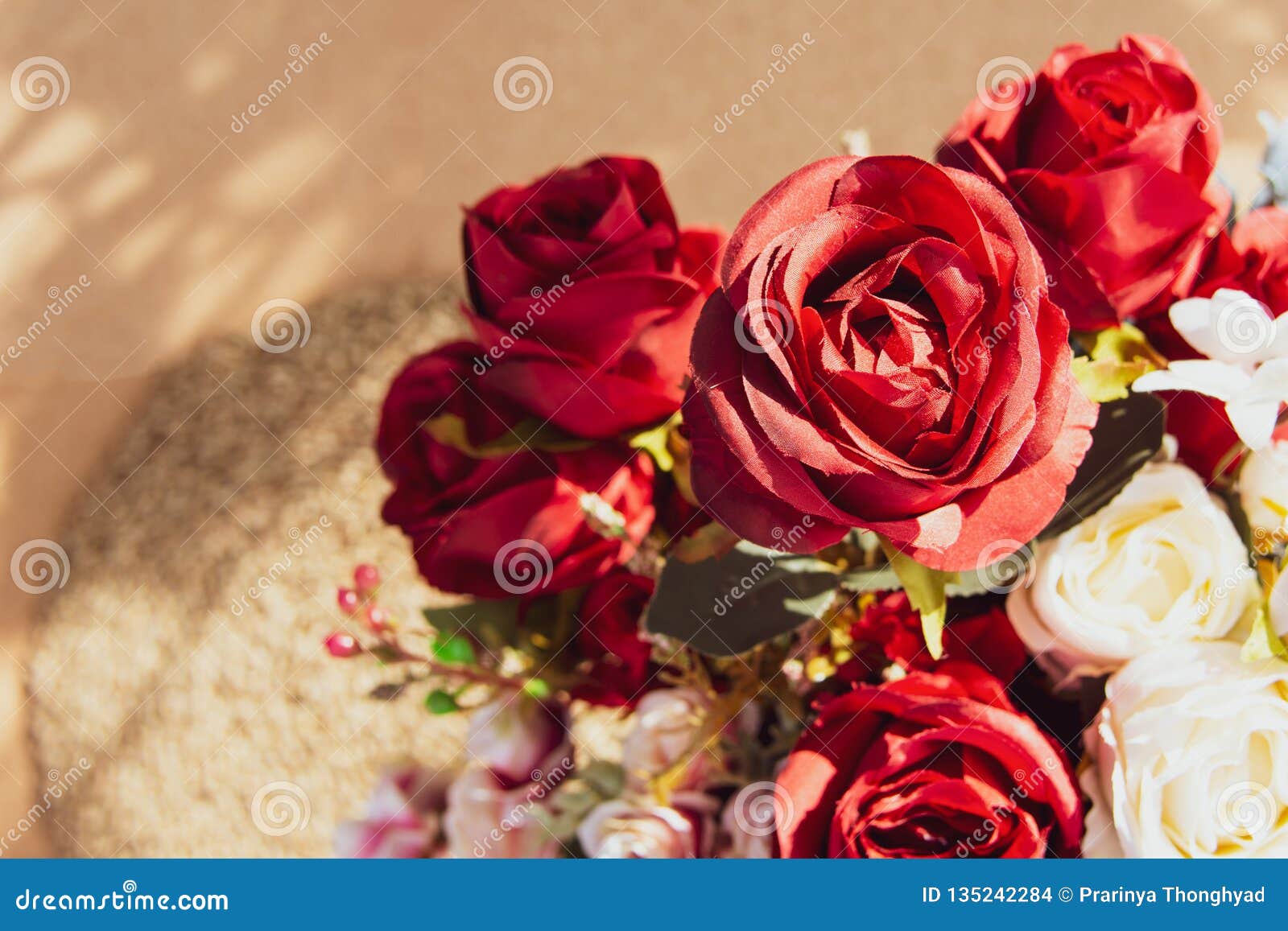 Beautiful Rose of Artificial Flowers, Artificial Pastel Rose Flowers Stock Photo Image of