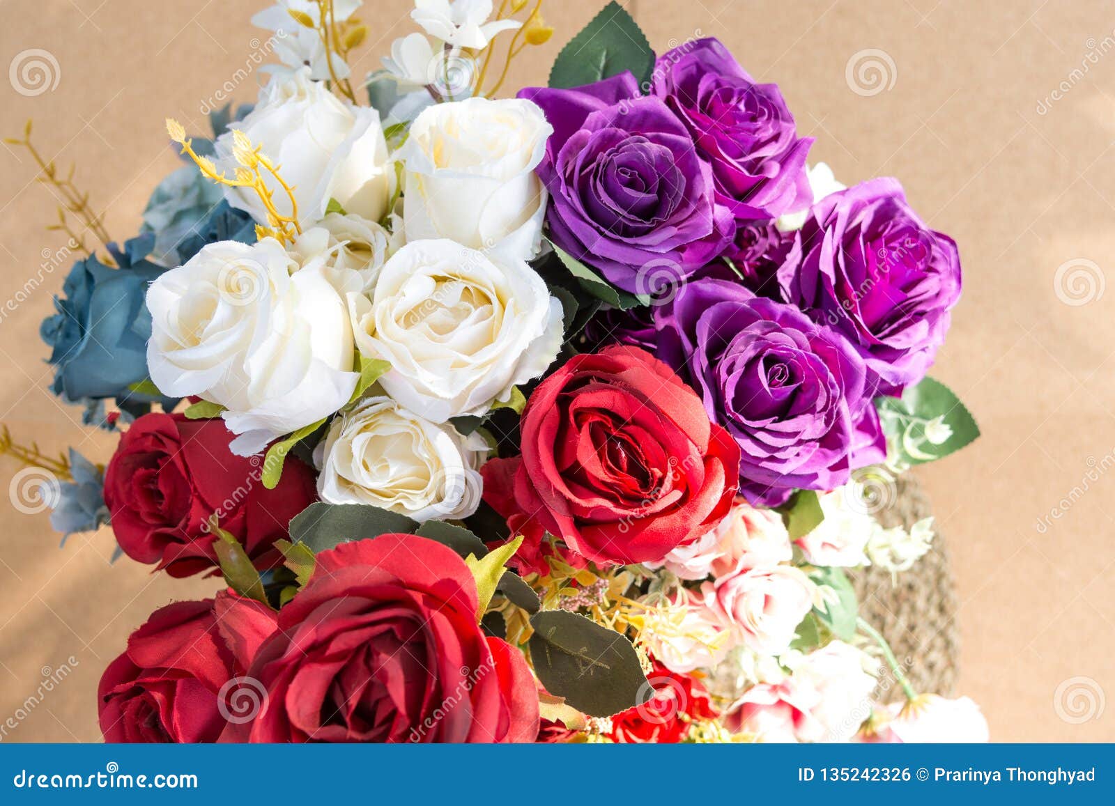 Beautiful Rose of Artificial Flowers, Artificial Pastel Rose Flowers Stock Photo Image of
