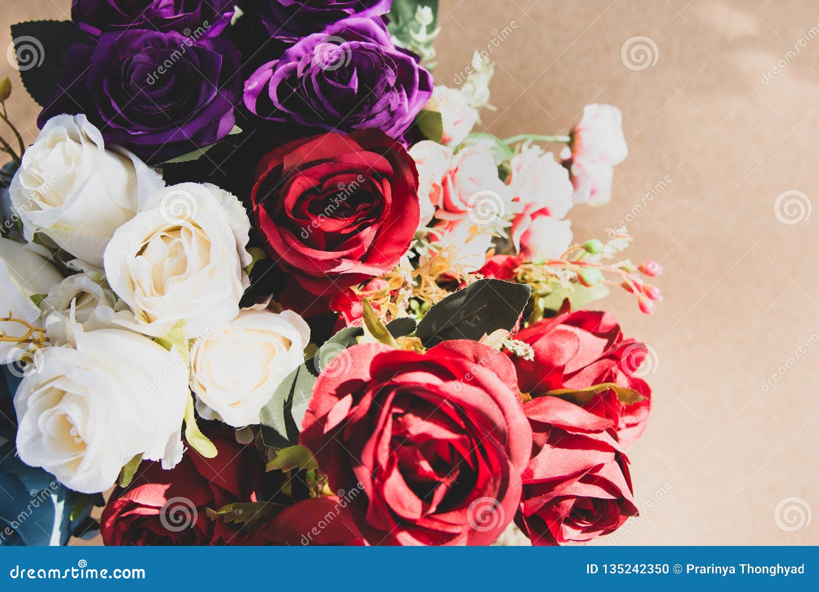Beautiful Rose of Artificial Flowers, Artificial Pastel Rose Flowers Stock Photo Image of