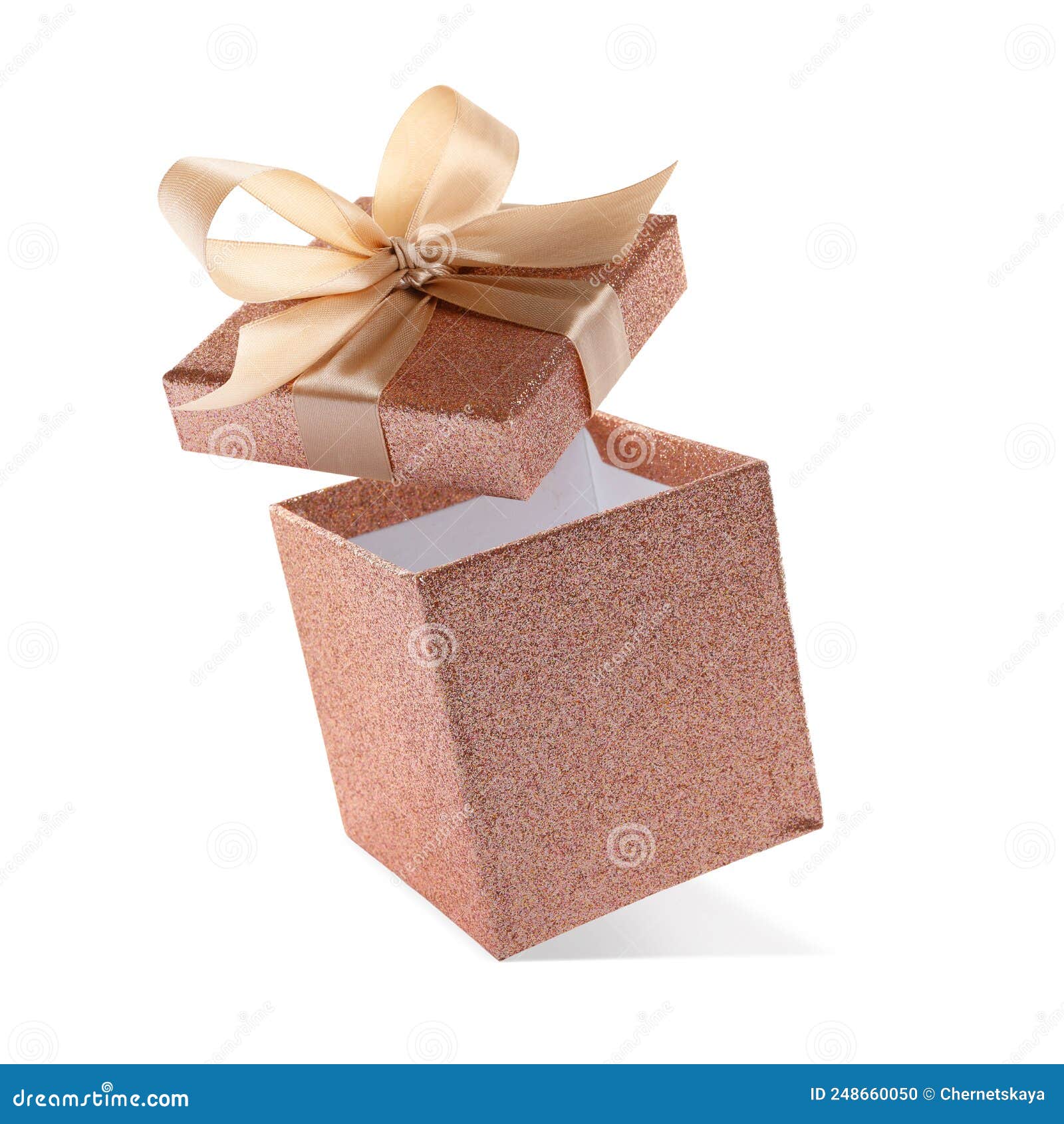 Beautiful Rose Gold Gift Box on White Background Stock Photo Image of birthday, empty 248660050