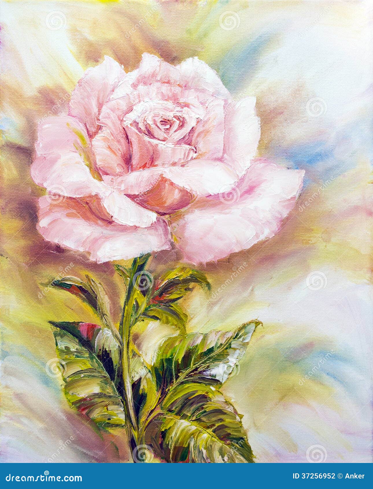 Beautiful Rose, Oil Painting Stock Illustration - Illustration of ...