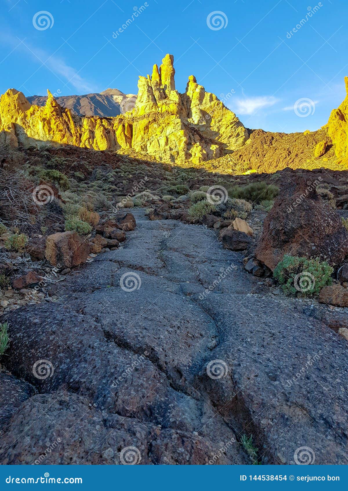 beautiful scenery of caldera of teide volcano in san roques de garcia, tenerife. spainrocks and lava in caldera of teide volcano