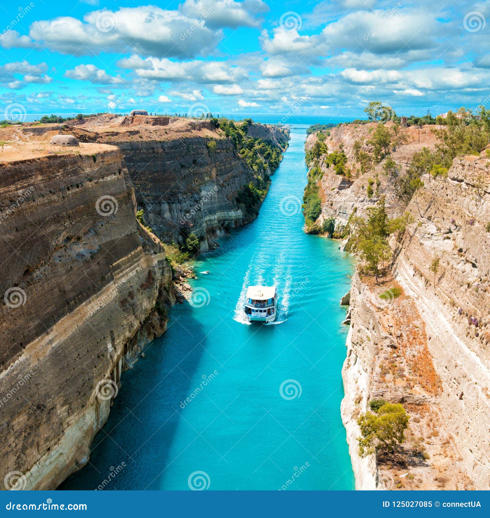 beautiful scenery of the corinth canal