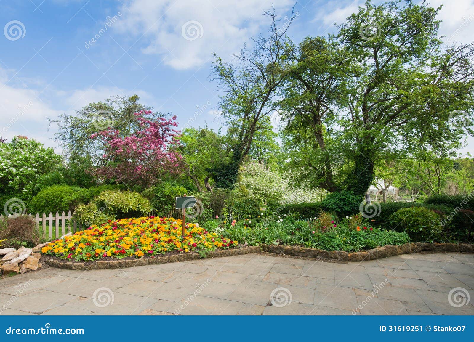 Beautiful Scenery Of A Garden Stock Image - Image of architecture, calm