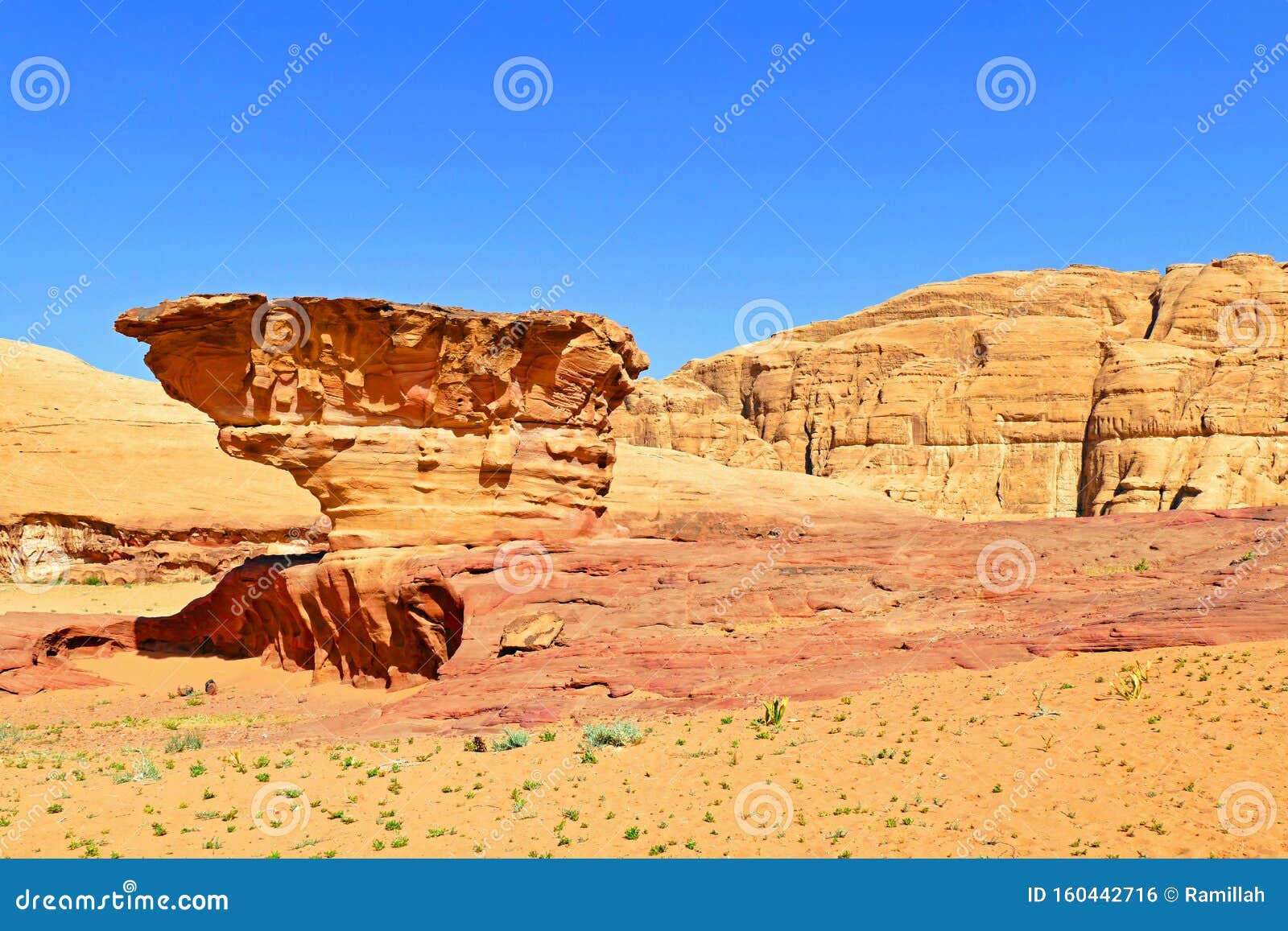 Scenic Beautiful Nature Peculiar Rock Shape at Wadi Rum Desert, Jordan Photo - Image of beautiful, attraction: 160442716