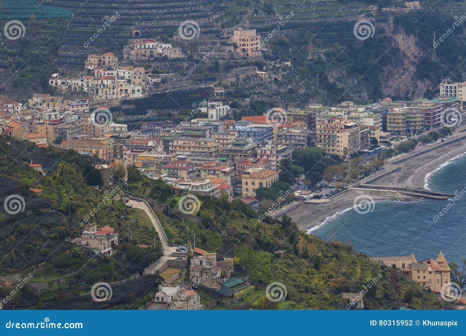 beautiful scenic of amalfi coastal south italy important traveling destination in mediterranian sea