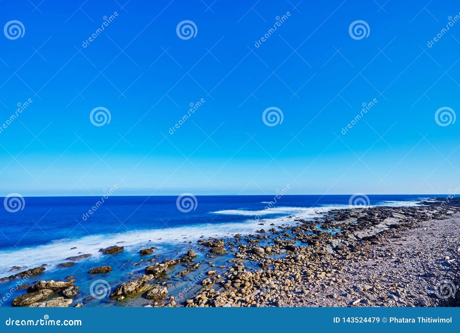 beautiful scenics of jialulan rocky beach by the waves combine with the breeze and the sky in taitung city