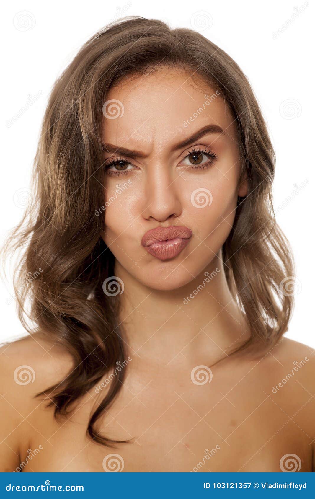 Beautiful scowling woman stock image. Image of girl 103121357
