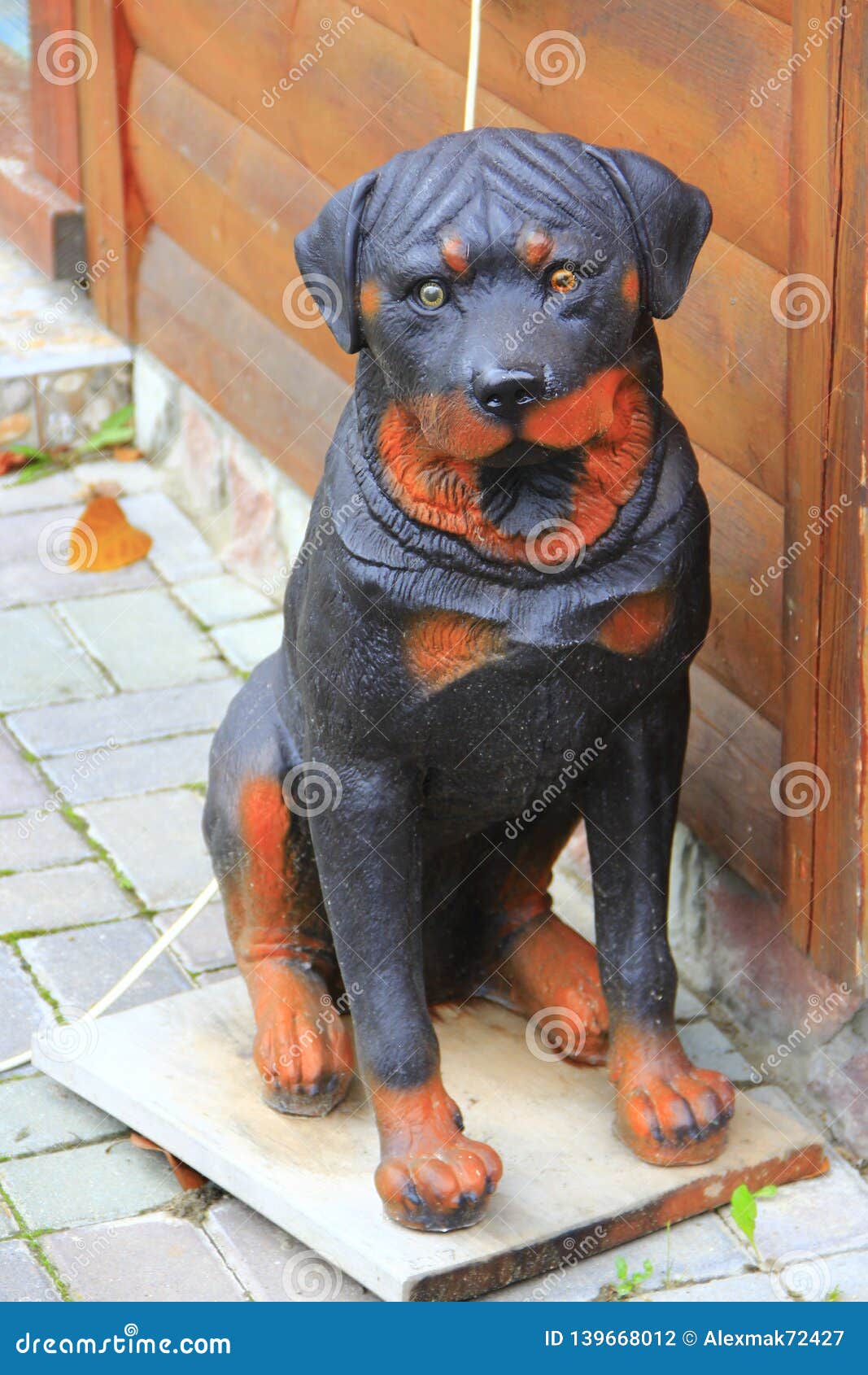 Beautiful Sculpture Of Black-and-red Rottweiler. Statue Of ...
