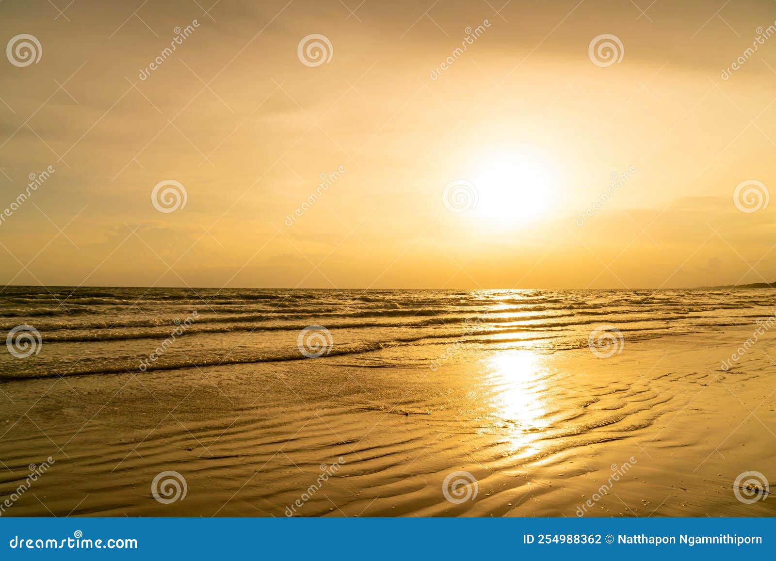 Beautiful Sea Beach with Sunset Time Stock Photo Image of evening, reflection 254988362