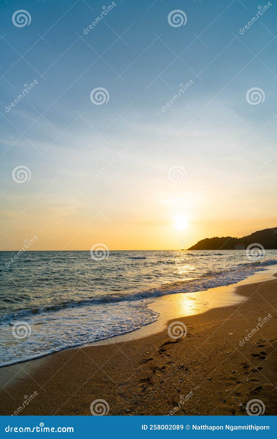 Beautiful Sea Beach with Sunset Time Stock Image Image of sunlight, morning 258002089