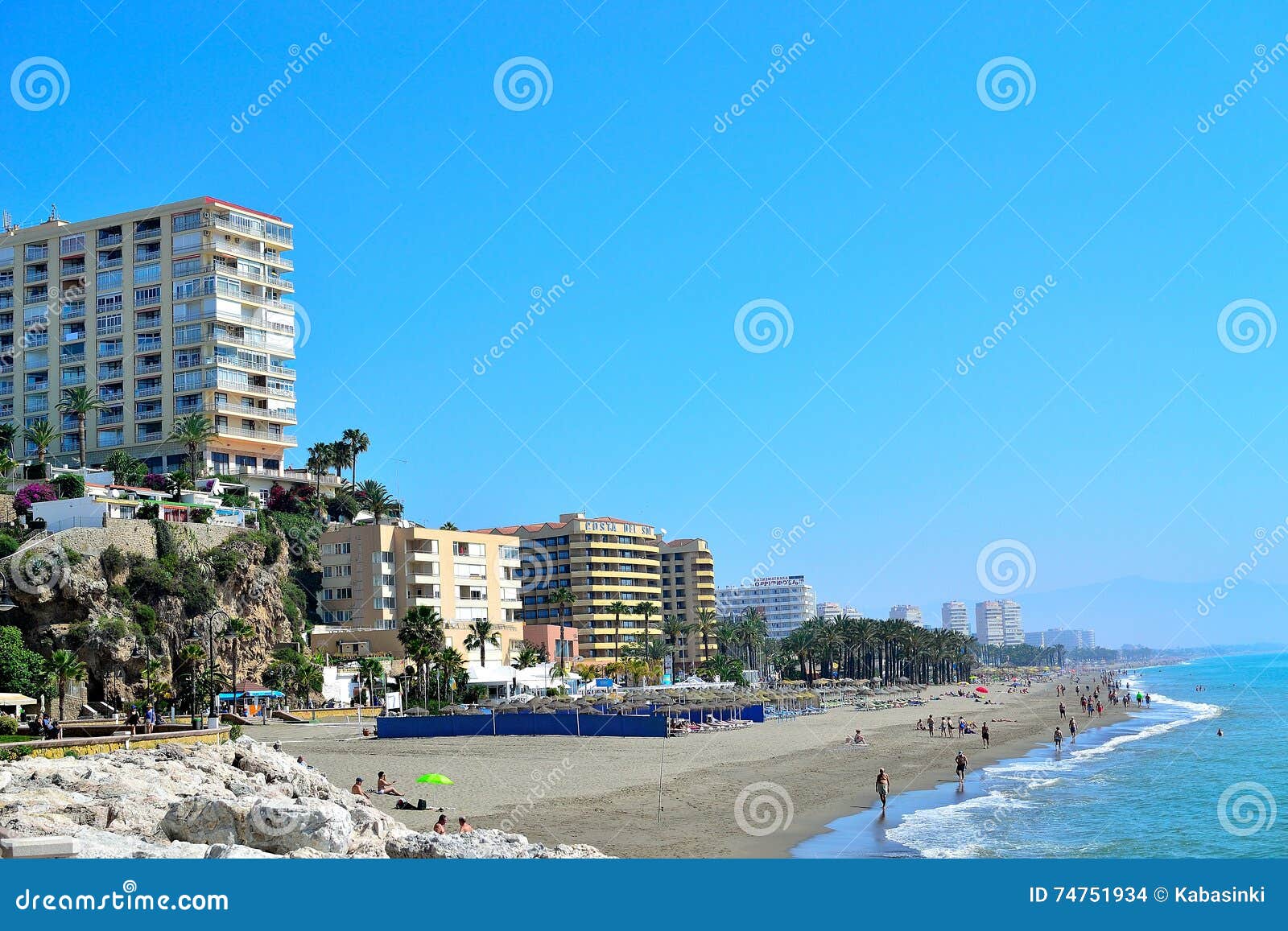 beautiful sea beach in torremolinos