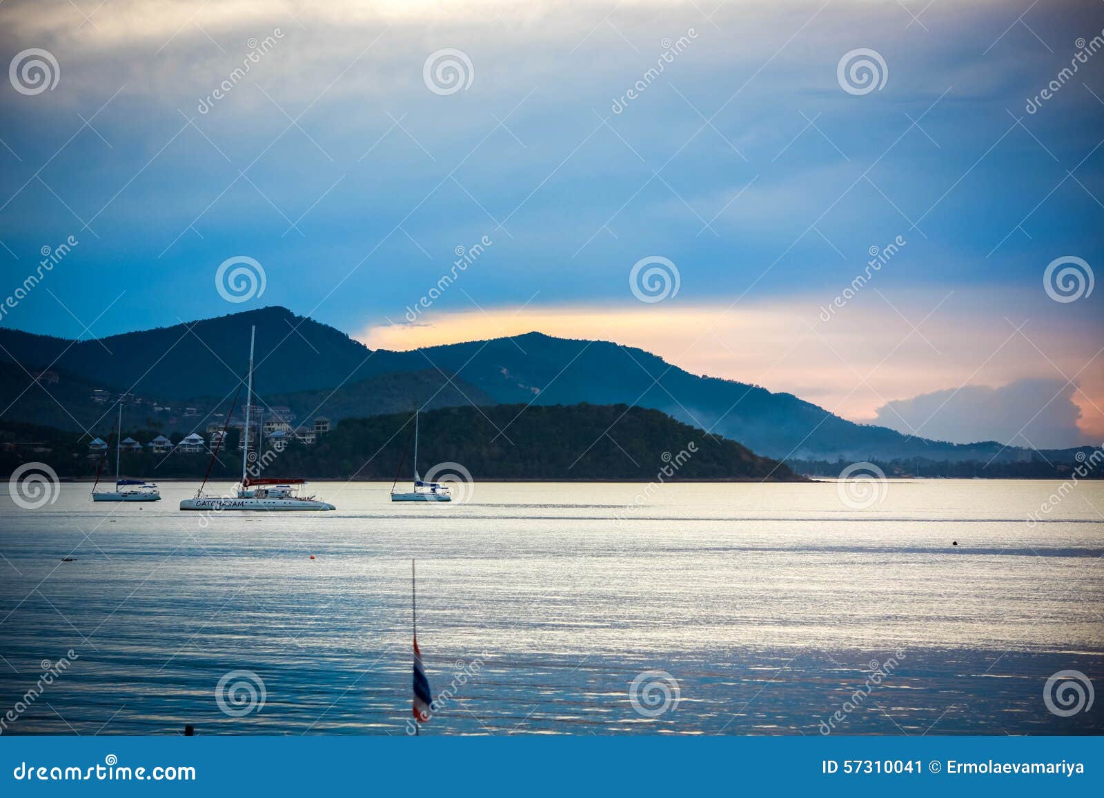 Beautiful Sea Landscape, Sailboat Sailing on the Editorial Photo ...