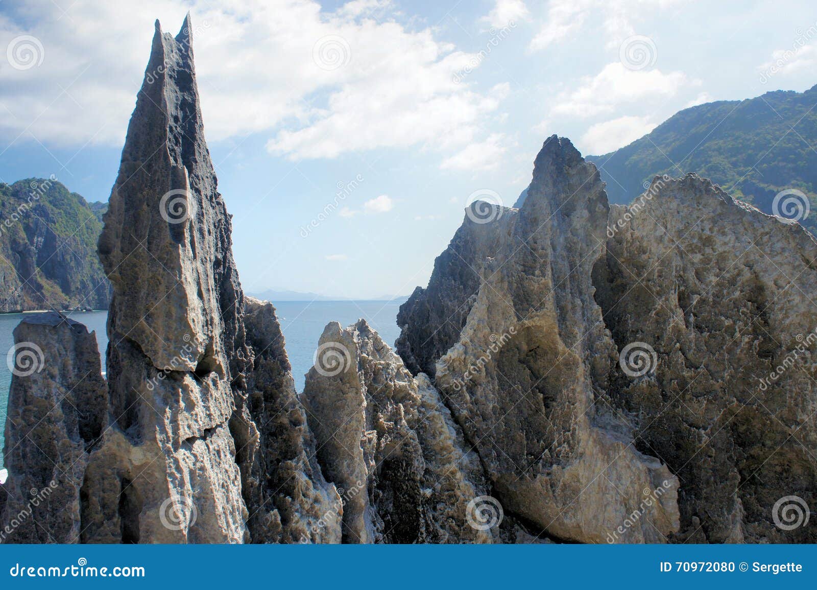 Real sharp rock HDR background Stock Photo