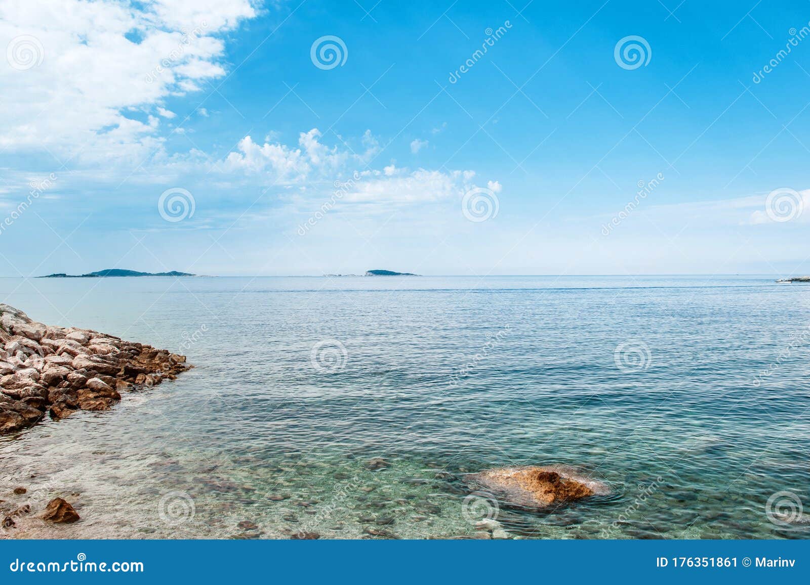 beautiful sea shore near dubrovnik, dalmatia, croatia.