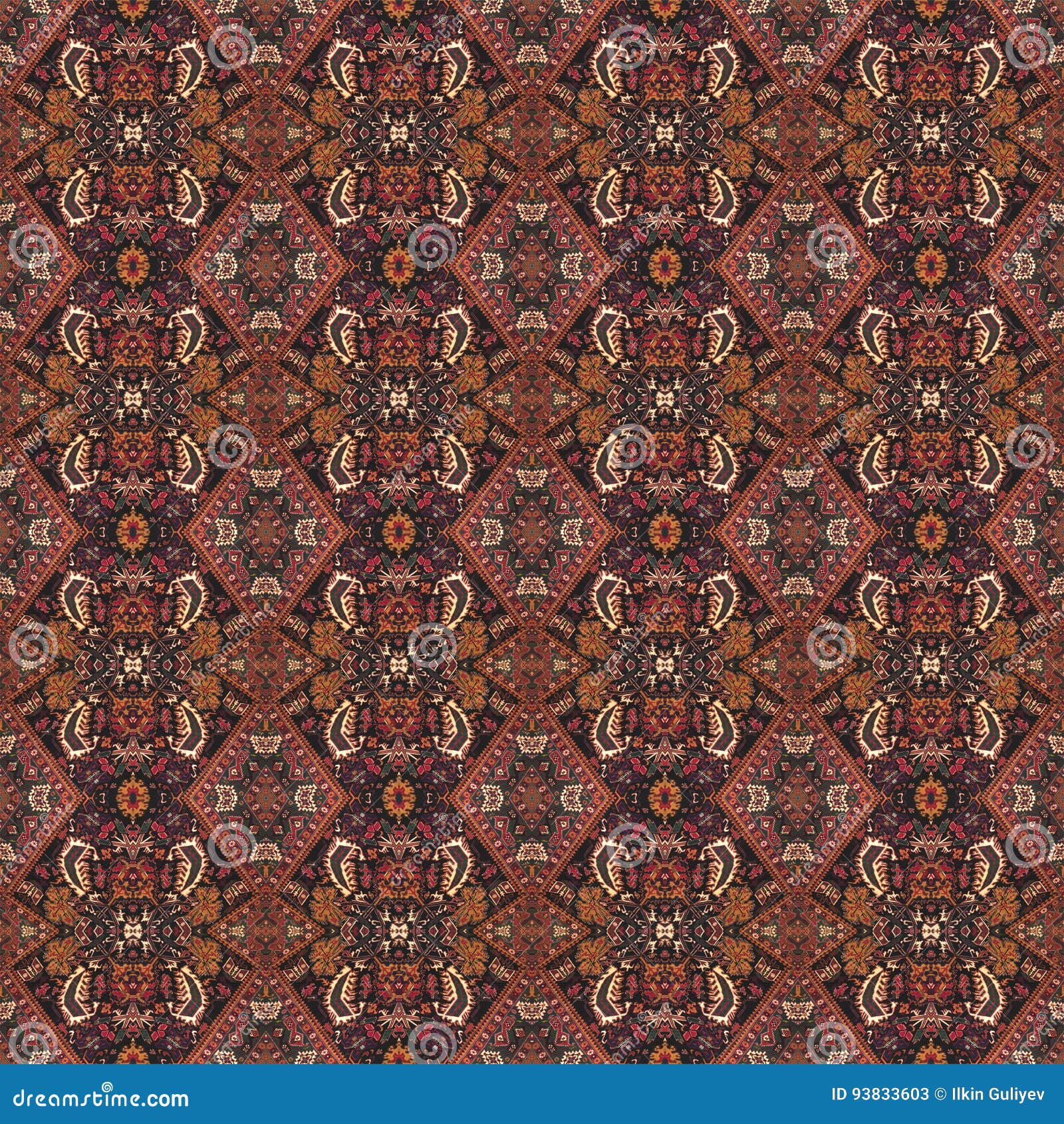 Beautiful Seamless Eastern Carpet Decoration Pattern, Abstract Ornament