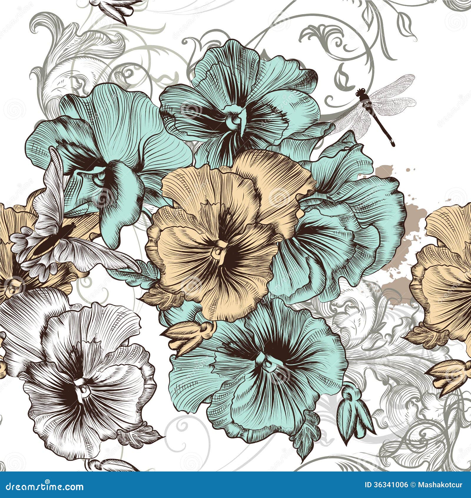 Seamless vintage wallpaper pattern royalty free stock