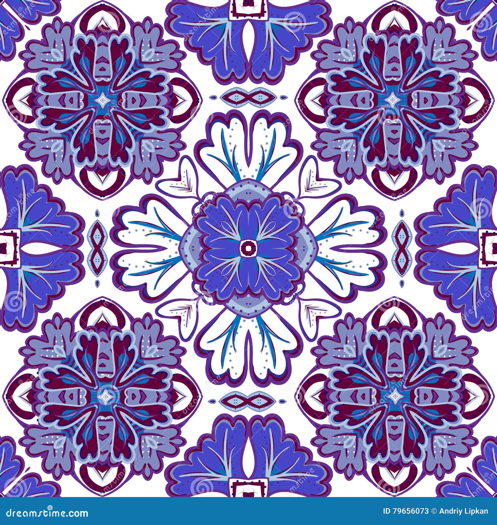 Beautiful Seamless Ornamental Tile Background Vector Illustration