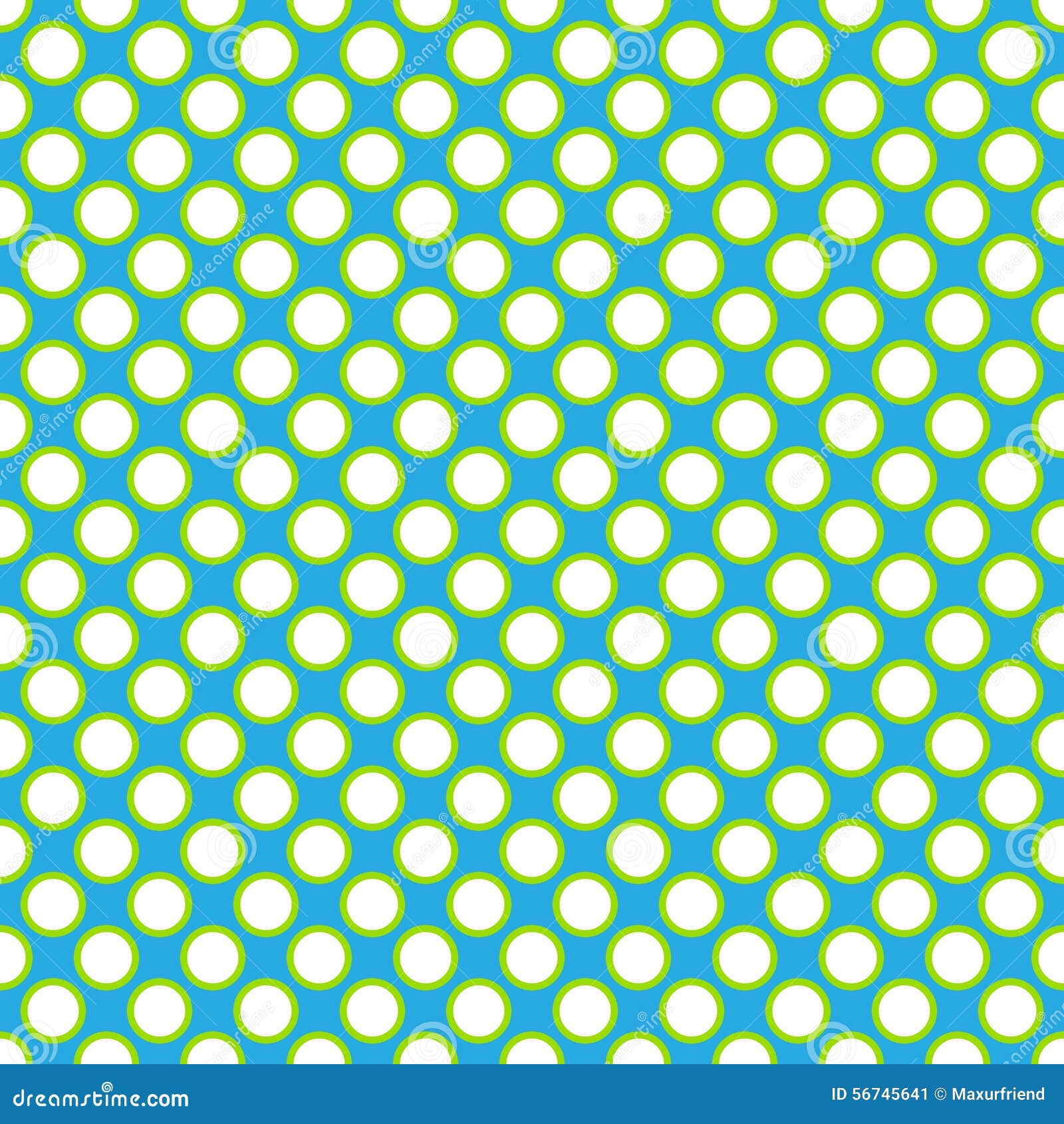 Beautiful Seamless White Polka Dots with Green Border Pattern on Aqua ...