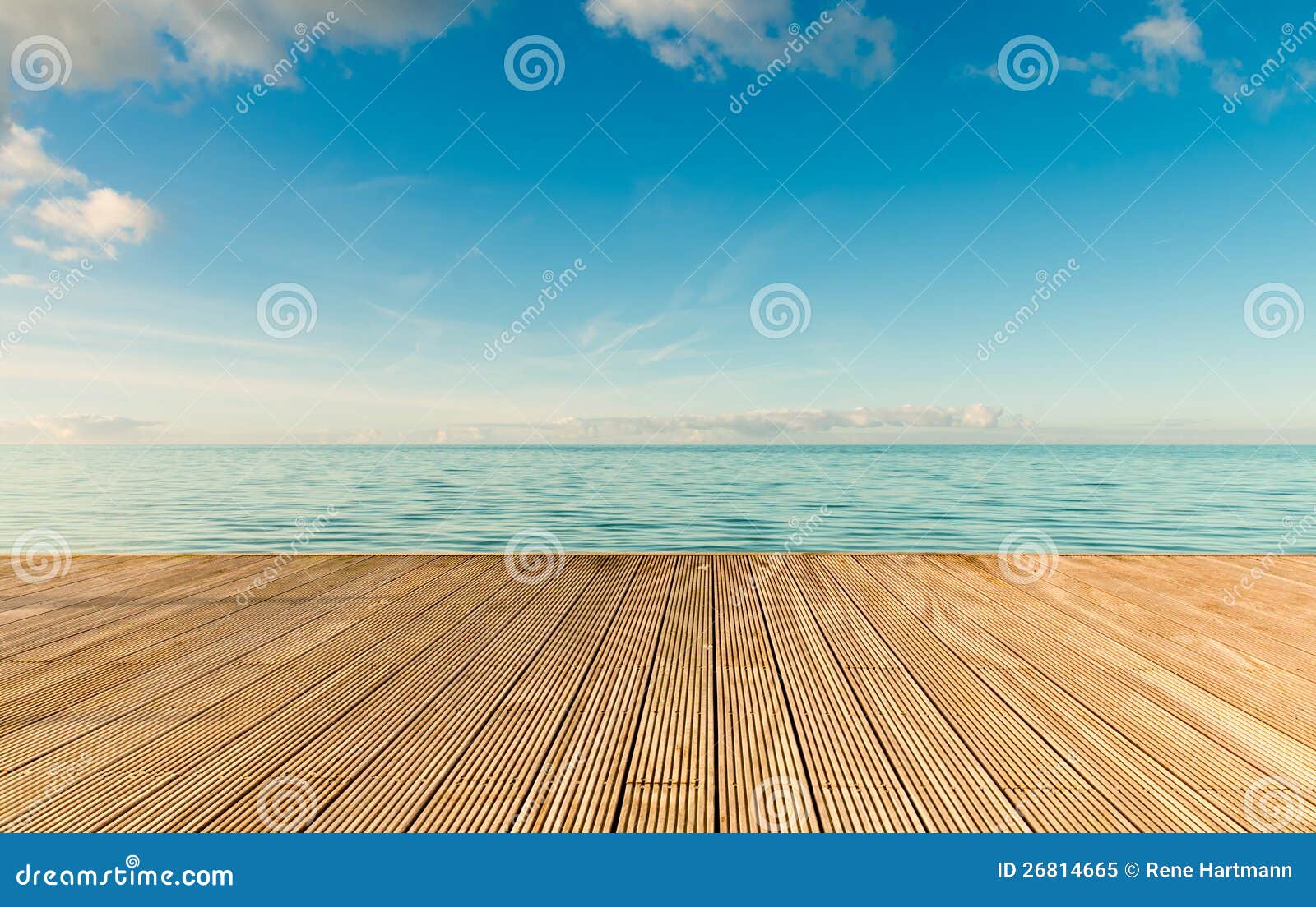 beautiful seascape with empty wooden pier
