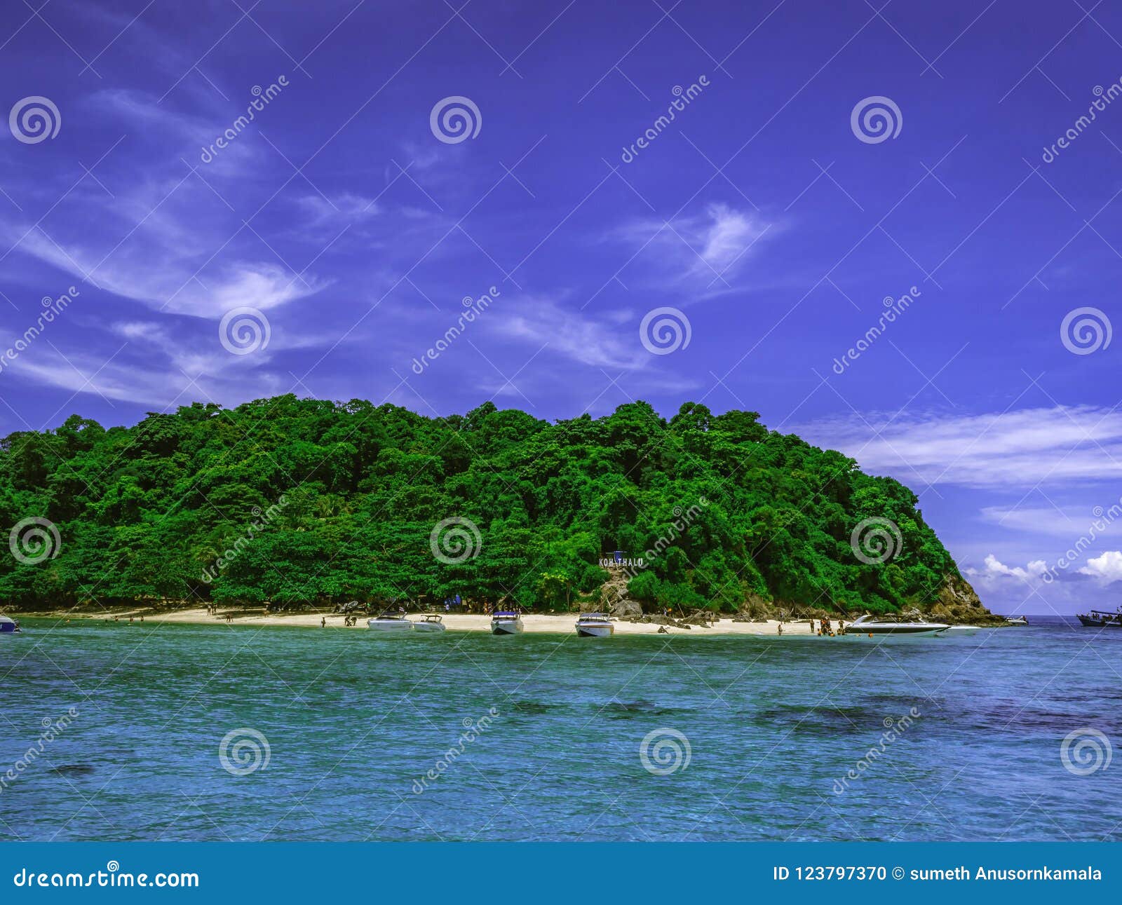 beautiful seascape with koh talu island rayong city