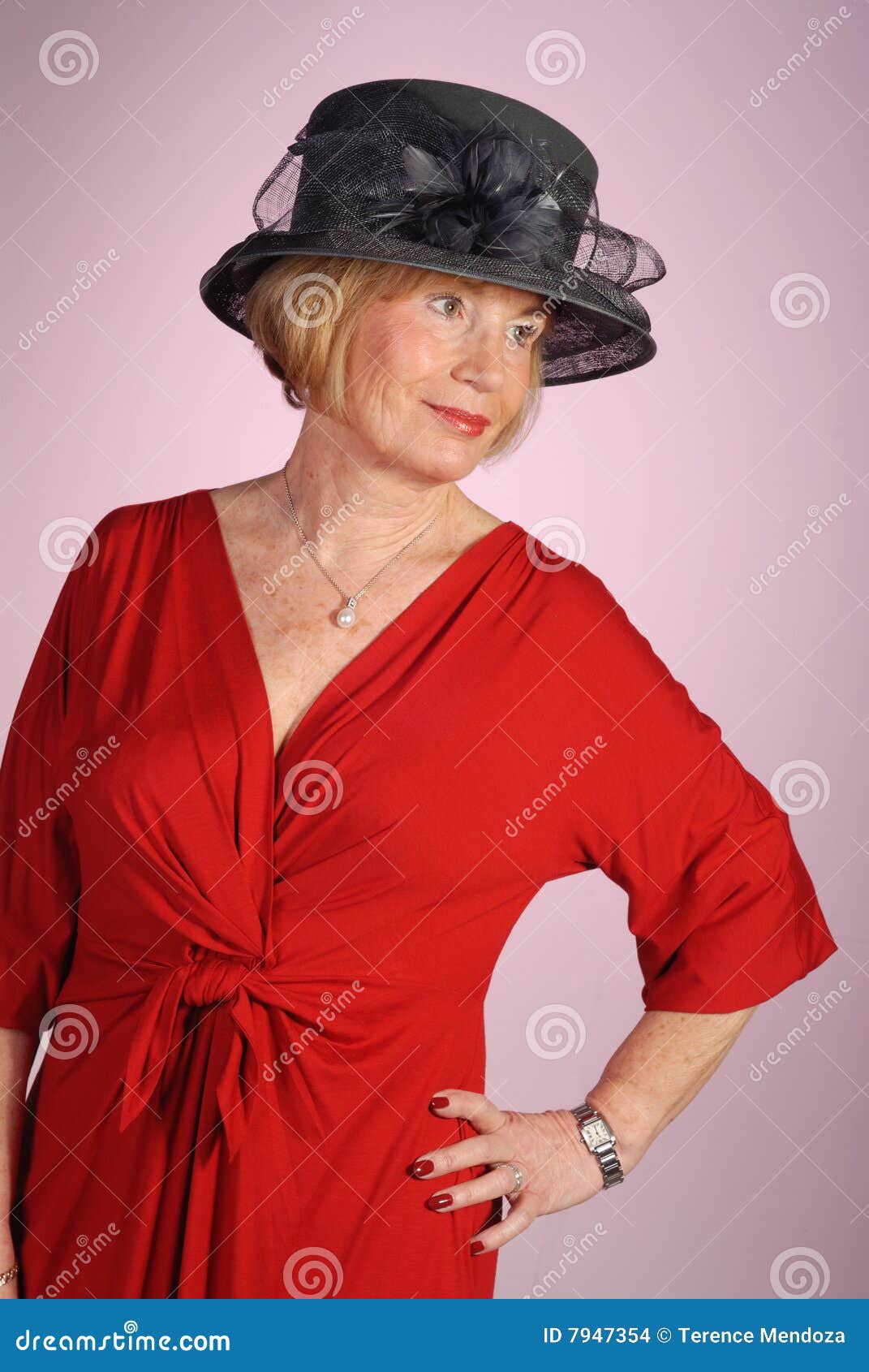 Beautiful Senior Citizen Wearing Formal Hat Stock Photo - Image of  lifestyle, expression: 7947354