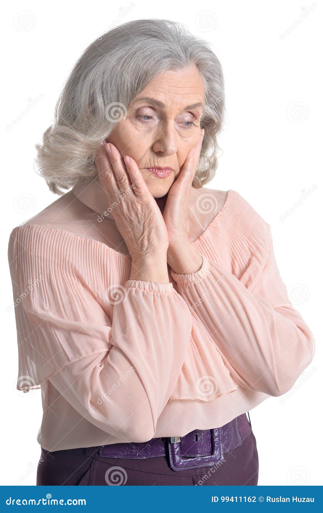 Senior Woman in Pink Blouse Stock Photo - Image of health, female: 99411162