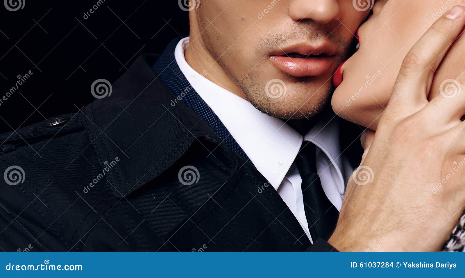 beautiful sensual impassioned couple. office love story