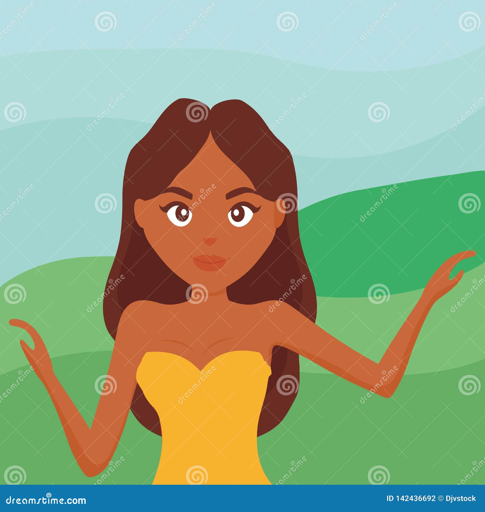 Beautiful And Sensual Woman Character Stock Vector Illustration Of Girl Hair 142436692