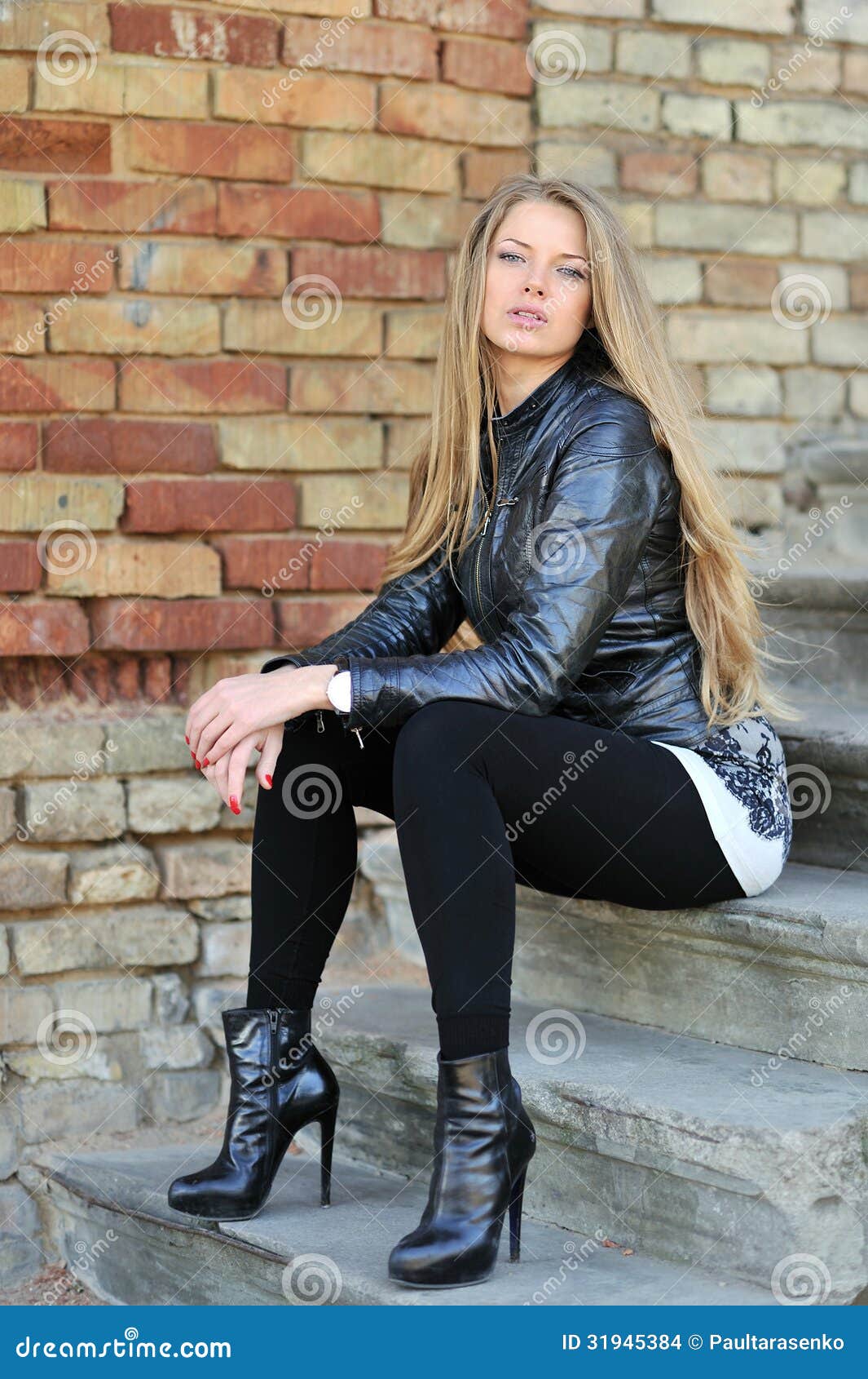 Beautiful Sensual Woman Portrait Outdoor Stock Photo - Image of ...