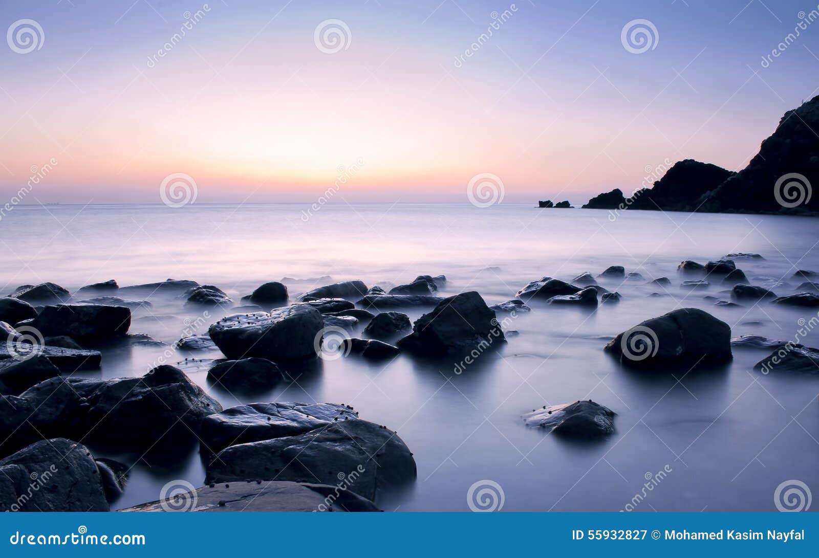 beautiful serene sunrise in al aqqa beach