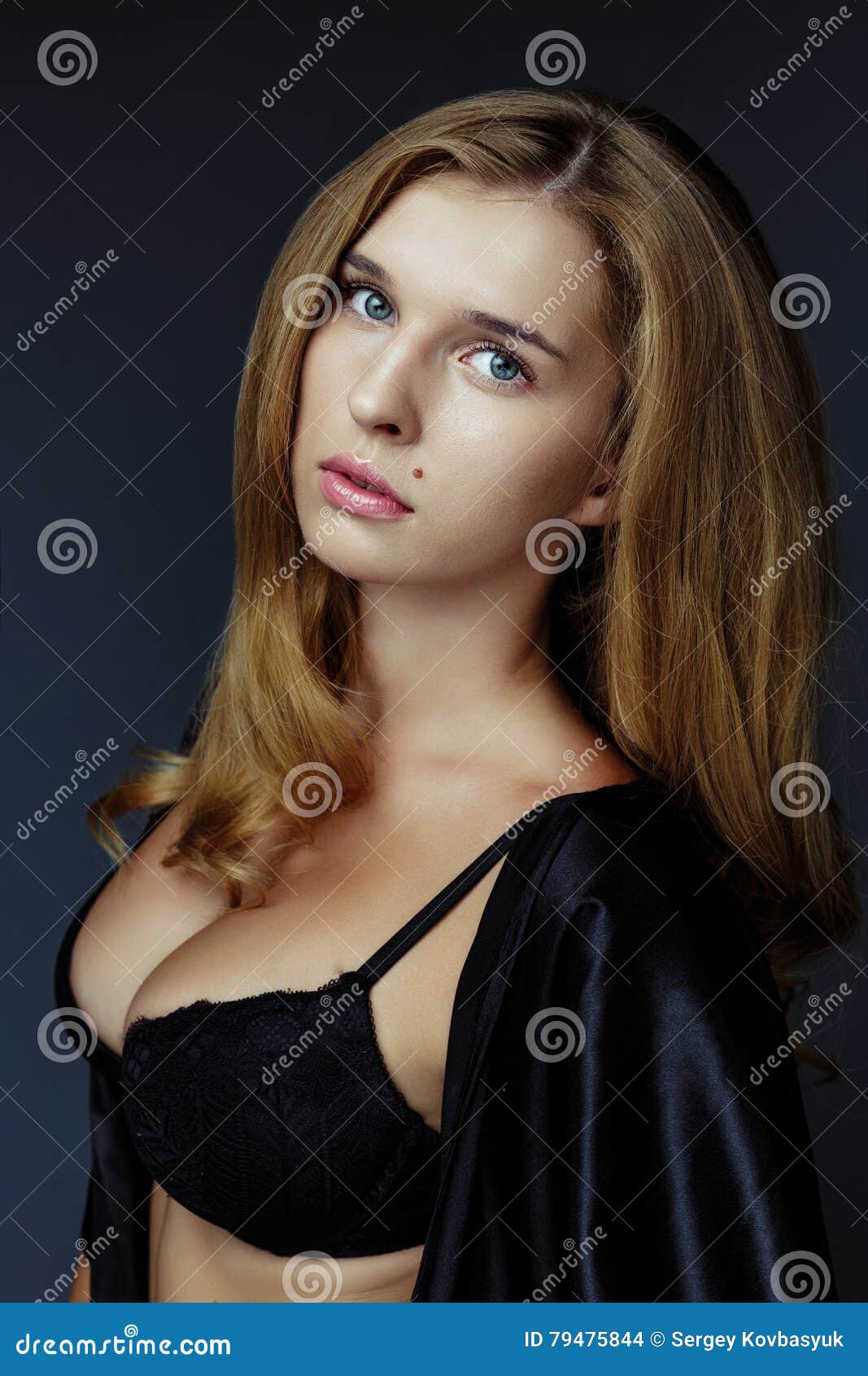Beautiful Blond Woman with Big Breast. Stock Photo - Image of model, eyes:  79475844