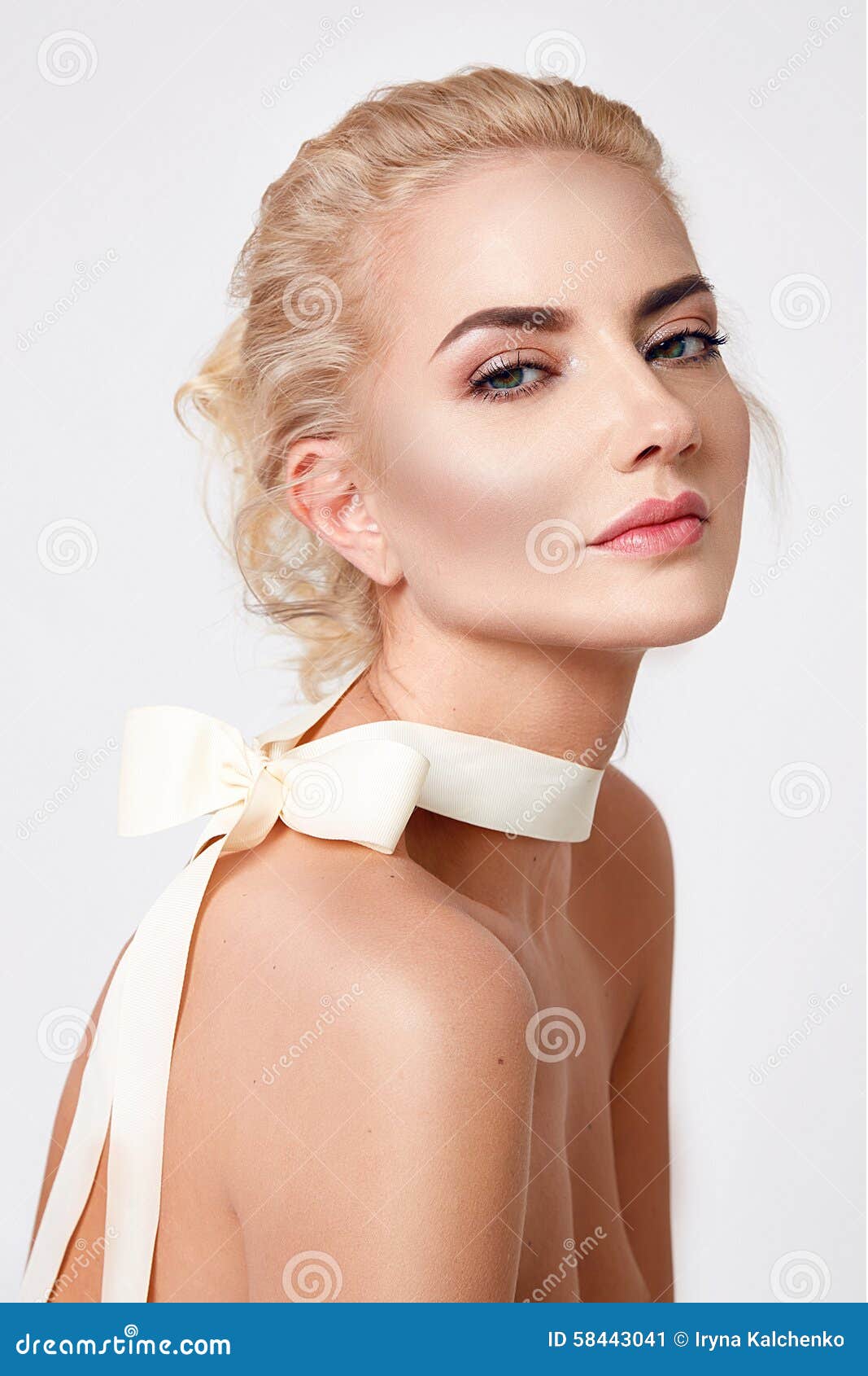 957px x 1300px - Beautiful Blond Woman Natural Makeup Nude Body Shape Stock ...