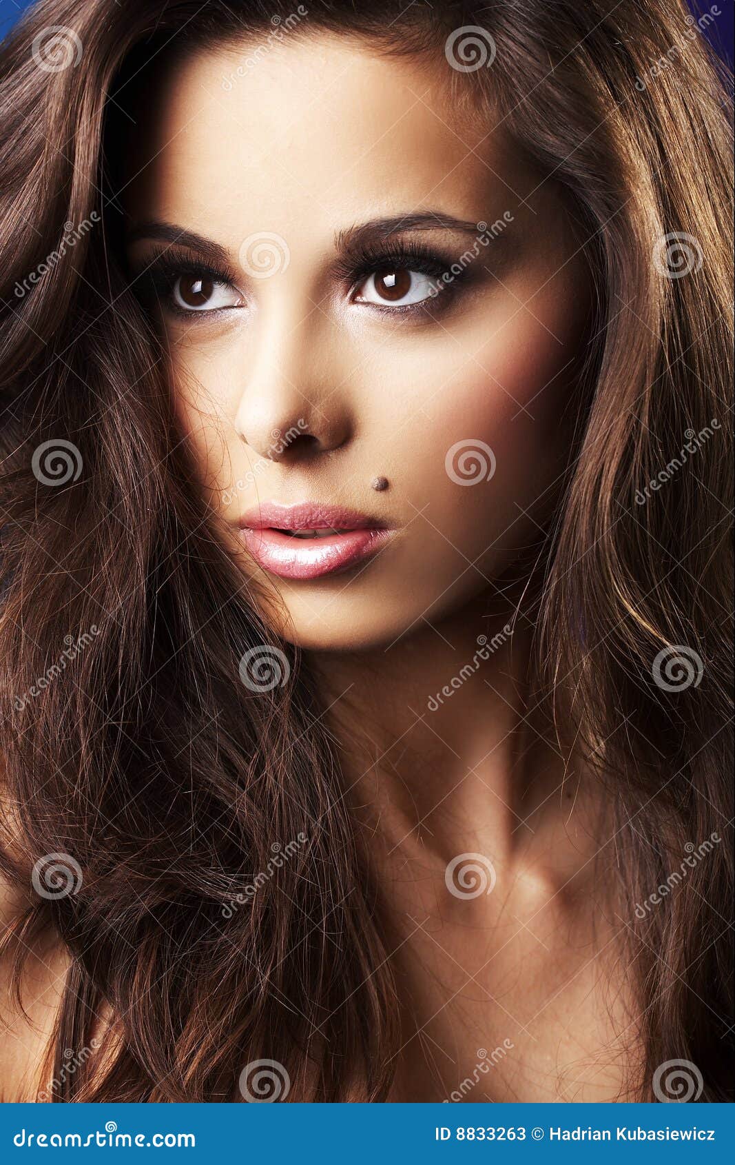 Beautiful and Brunette Girl Stock Image - Image of face, sweet: 8833263