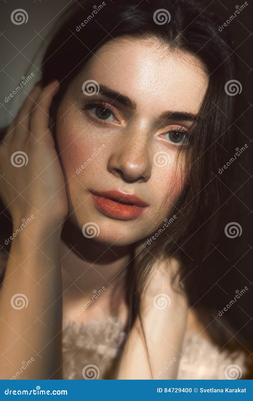 Beautiful Dark-haired Girl Portrait Shooting Stock Photo - Image of  background, opinion: 84729400
