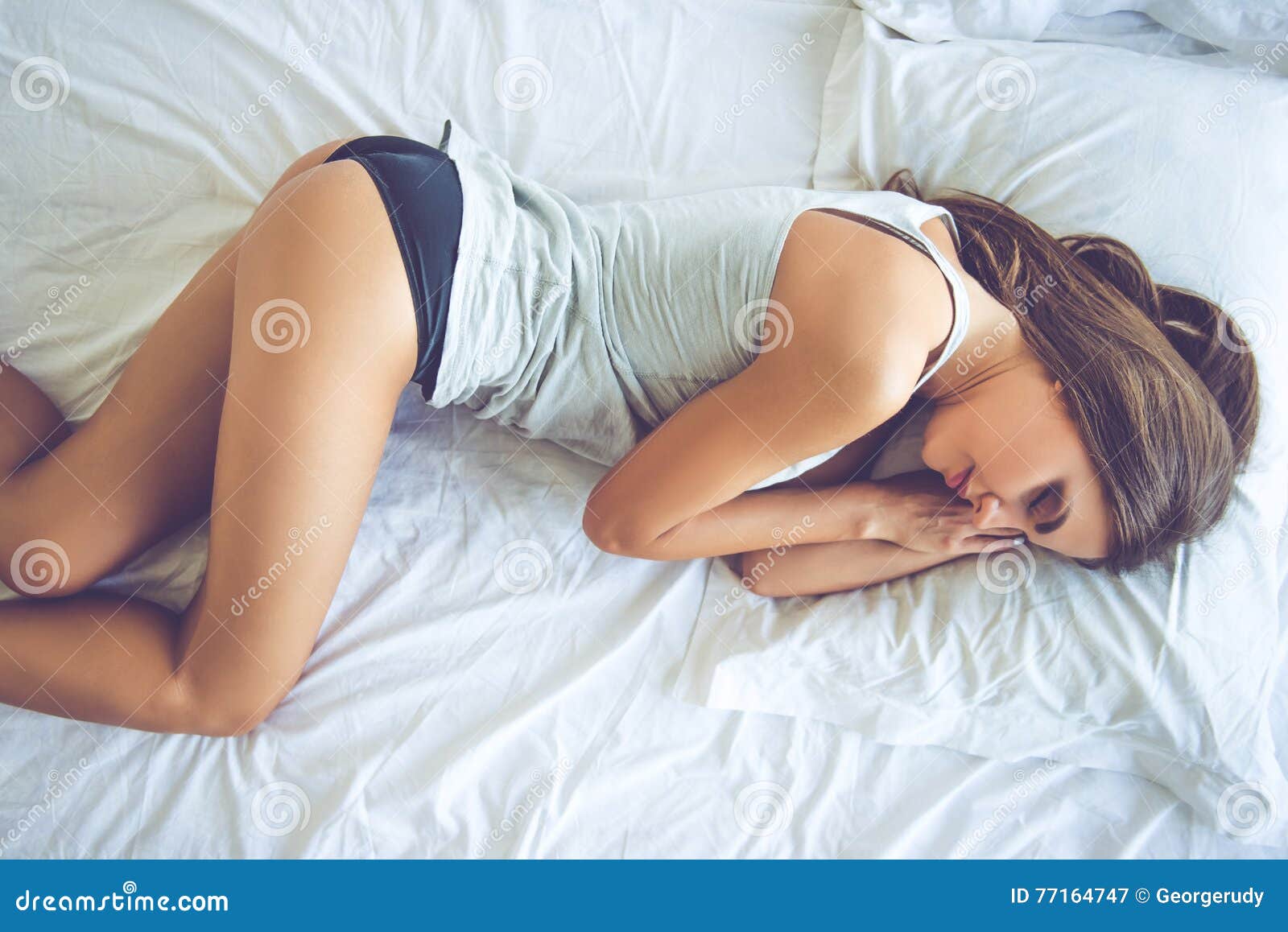 1300px x 958px - Beautiful girl in bed stock image. Image of girl, pajama - 77164747